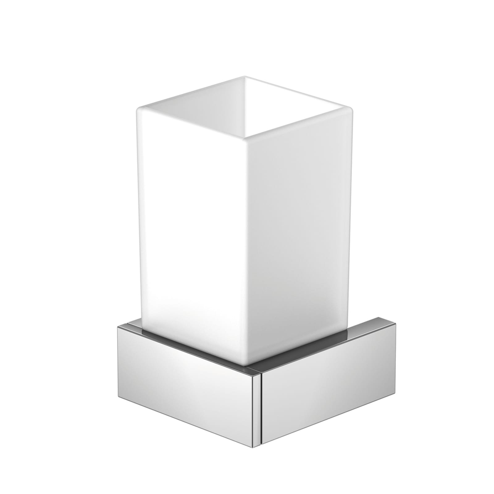 Steinberg 460 glashouder met glas 70 x 70 x 120 mm messing, chroom/satin wit