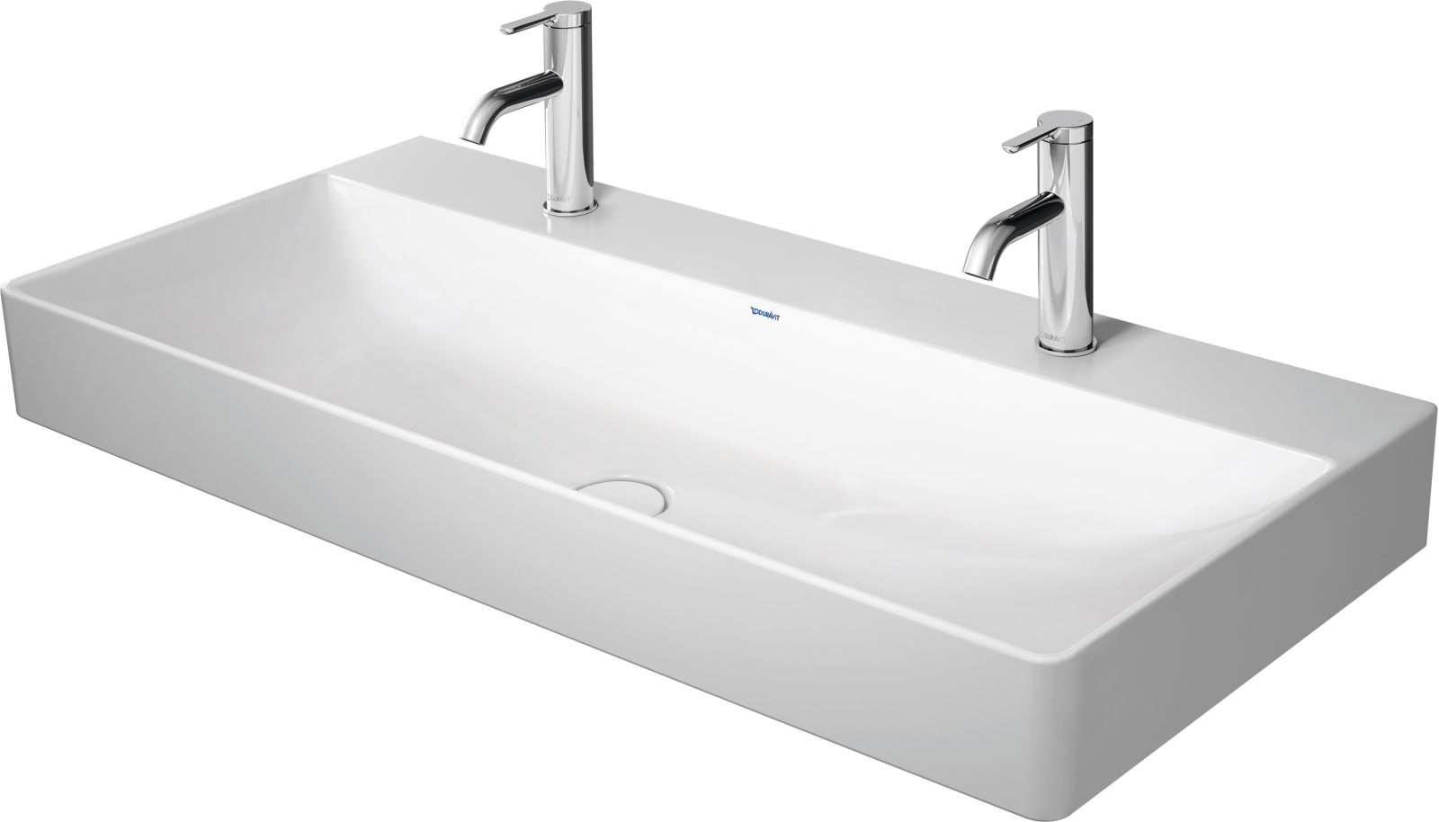 Duravit DuraSquare Wastafel 1000 mm Wit Hoogglans, kraanvlak, aantal kraangaten per wasplaats: 1 – 2353100043
