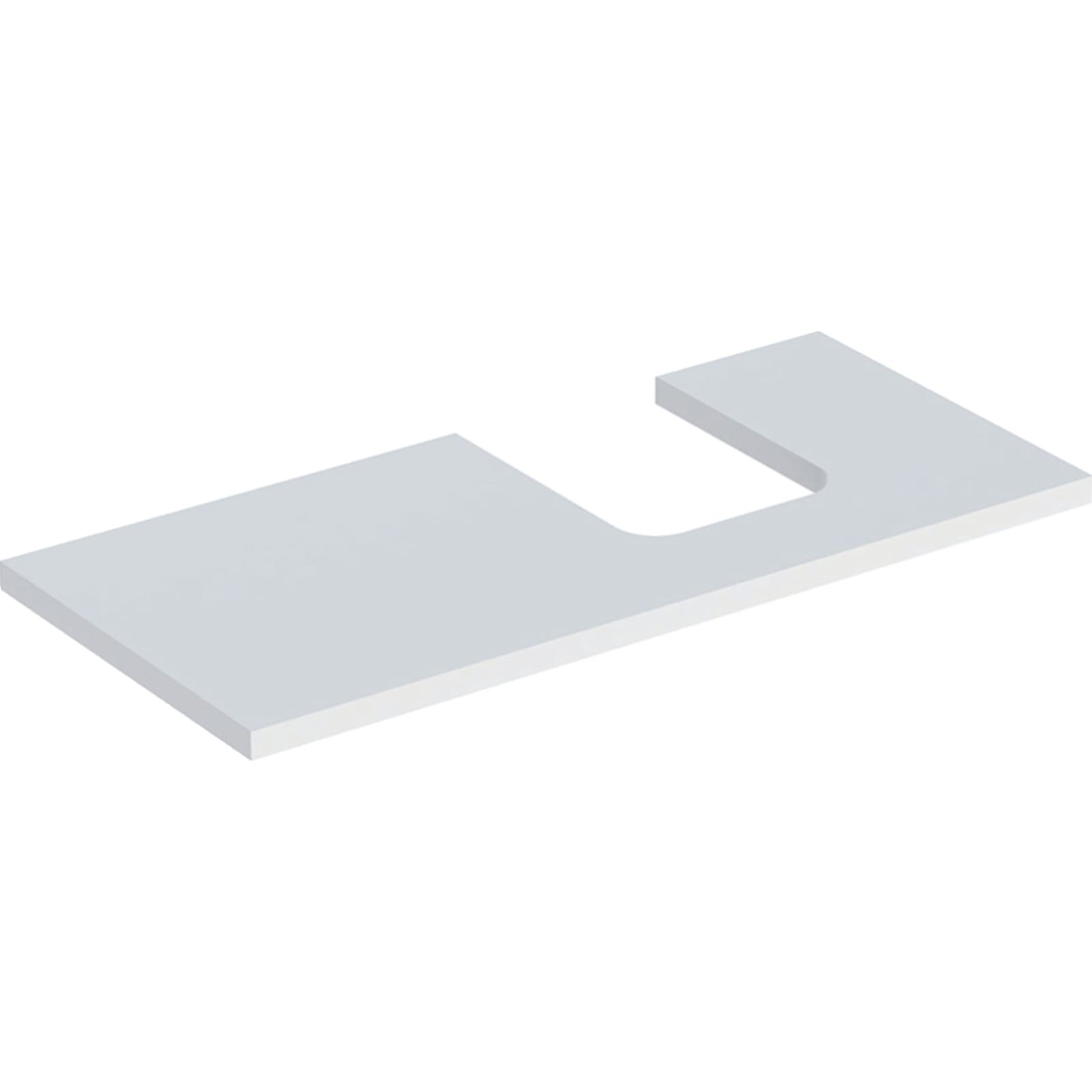 Geberit ONE wastafelblad voor opzetwastafel thin rim rechts 105cm wit mat