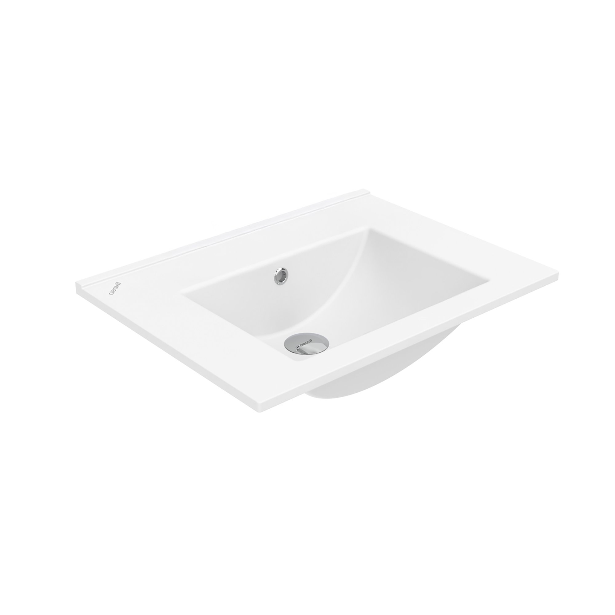 SU WASTAFEL - 1 WASBAK - ZONDER KRAANGAT - KERAMIEK - 60X45CM - GLANZEND WIT