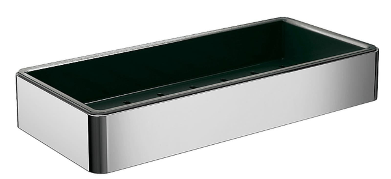 Emco Loft korf met kunststof inzetstuk 220 x 36 x 101mm, chroom/zwart