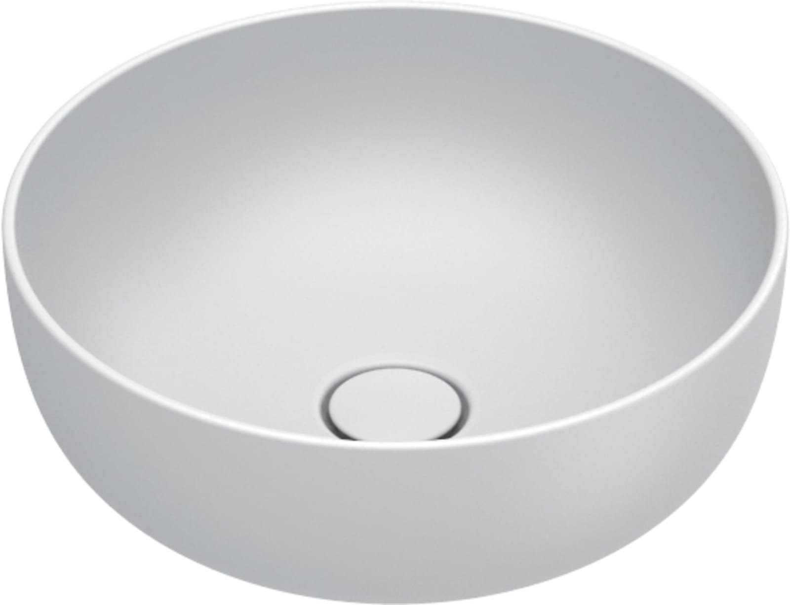 Catalano Sfera rond waskom, antibacterieel, zonder overloop. 42 cm dia er, h22 cm. Mat wit