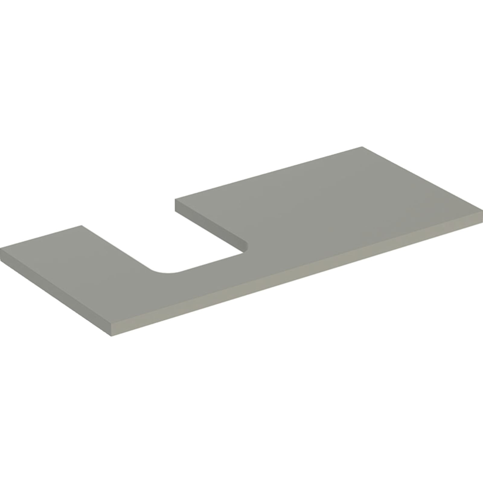 Geberit ONE wastafelblad voor opzetwastafel thin rim links 105cm greigemat