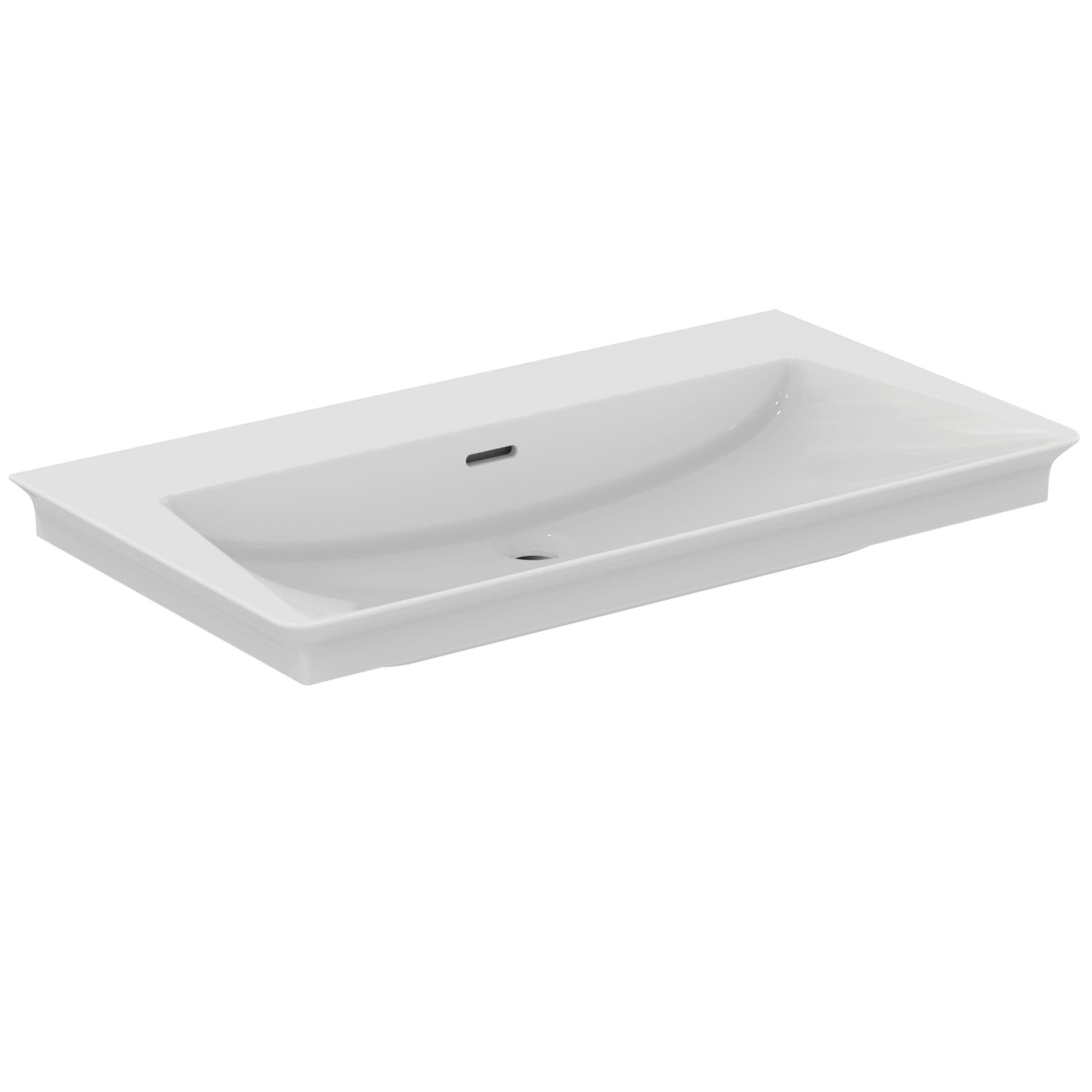 LDV | VANITY WASTAFEL 860X470X145 MM GLANZEND WIT, ZONDER KRG, MET OL