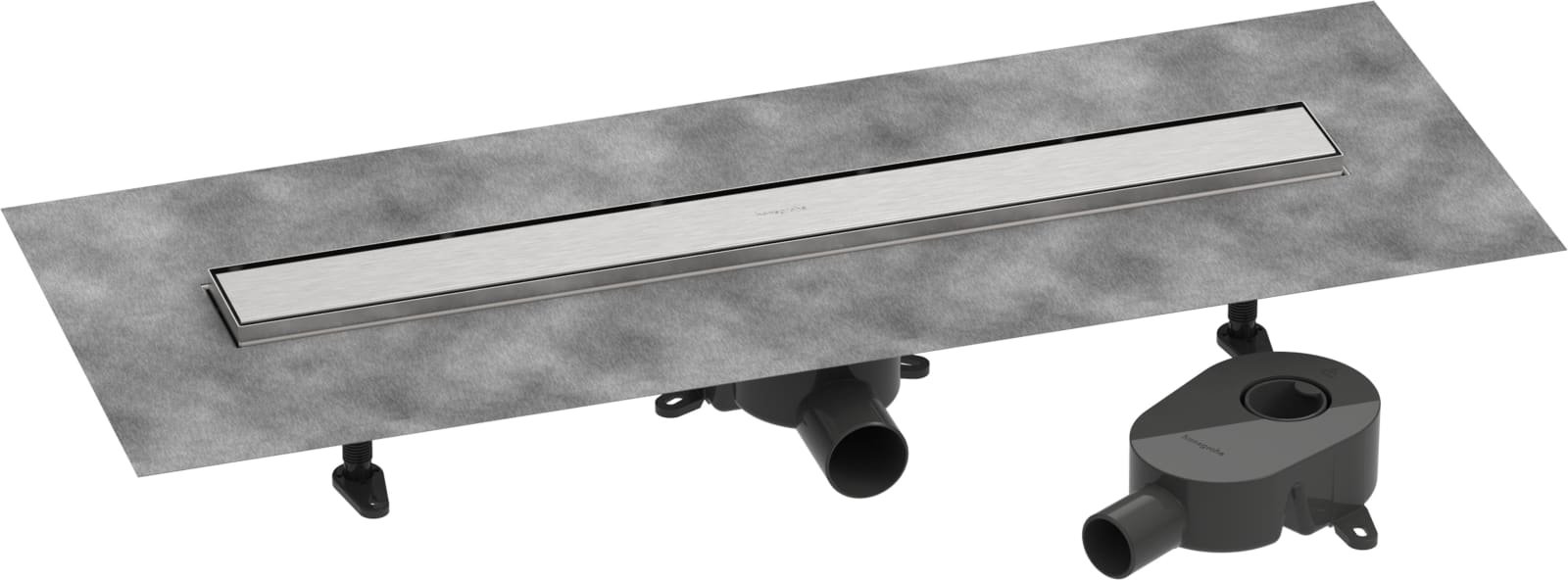 Hansgrohe RainDrain Go compl.set douchegoot 700 beteglbr standaard/vlakke instal Brushed Stainless Steel