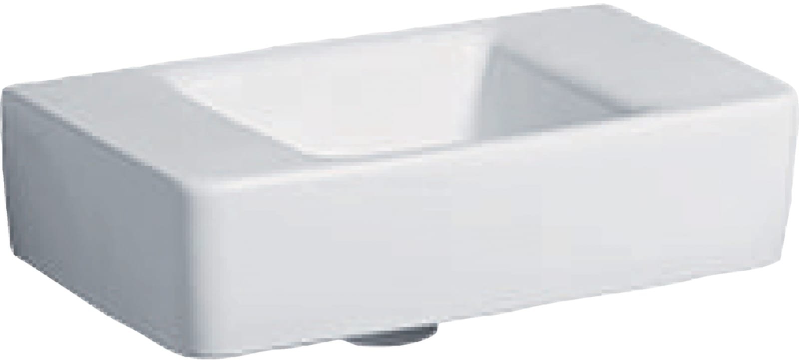Geberit Renova Plan, Fontein, 1x waskom, keramiek, vuilafstotend, 400 x 250 x 150mm (BxDxH), wit