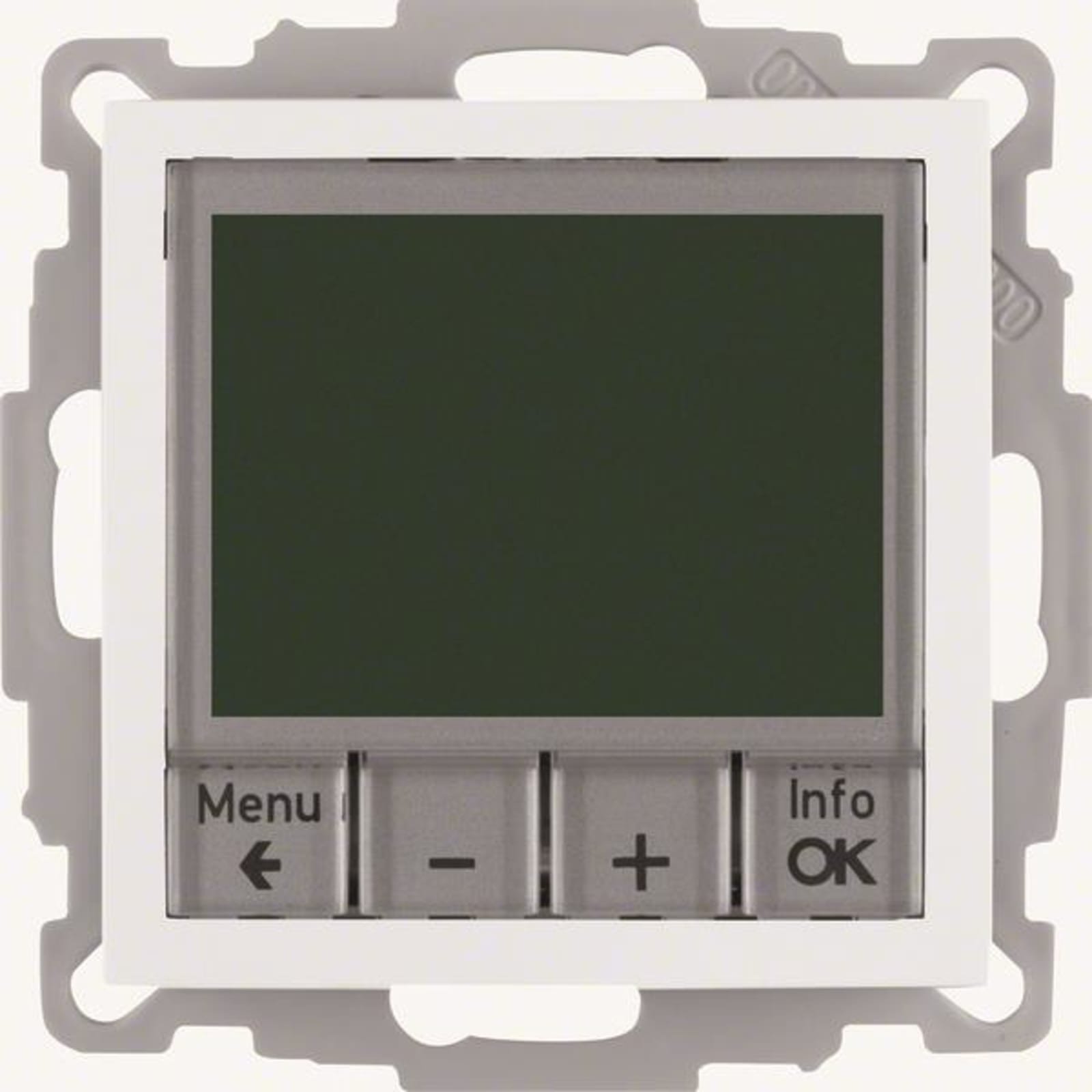 Hager Berker S.1/B.3/B.7, ruimtethermostaat, inbouw, met display, maakcontact, 10-10°C, hxbxd 71x71x42mm RAL9010