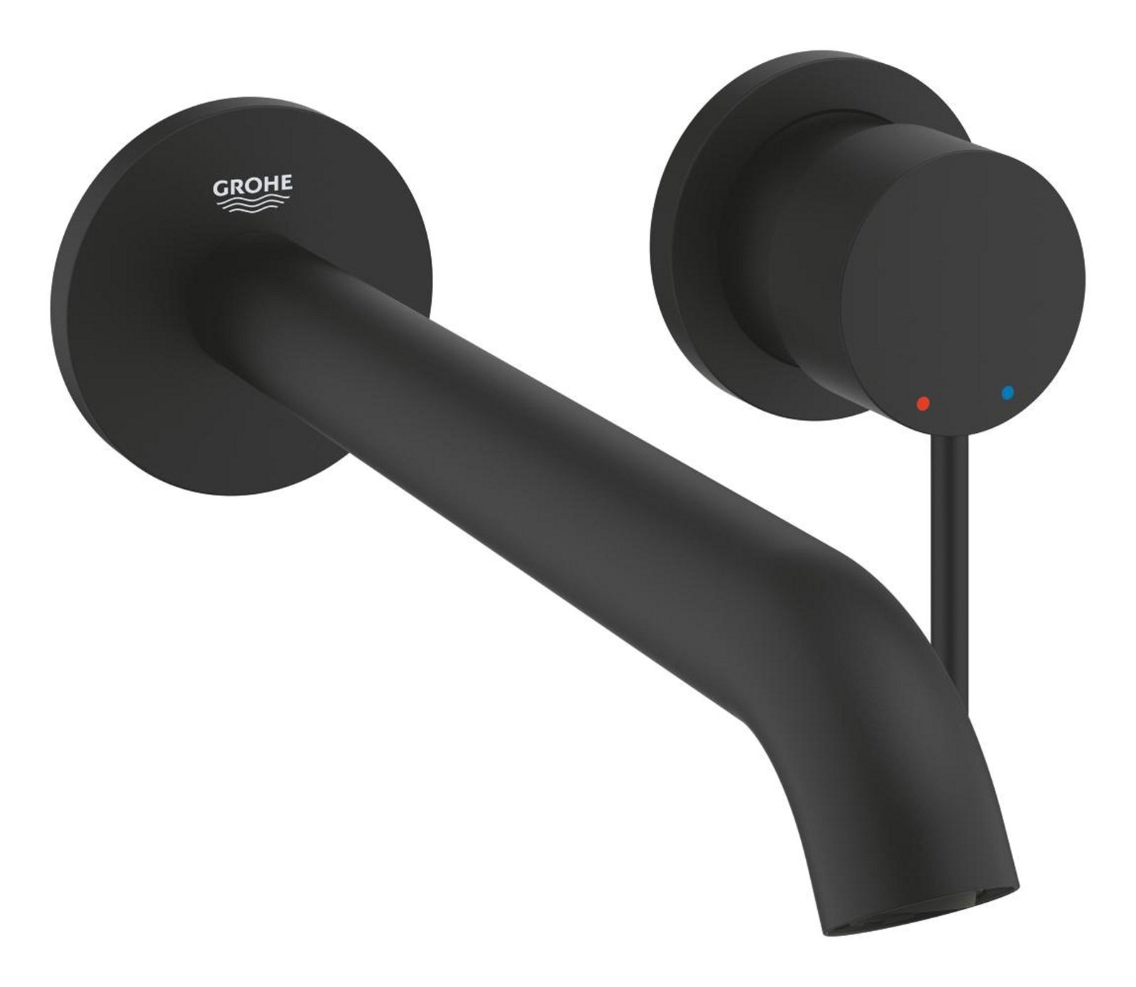 Grohe Essence New Inbouwmengkraan afbouwdeel, L-size, wand, eengreeps, 2-gats, G1/2", 230mm uitloop, vast, phantom black