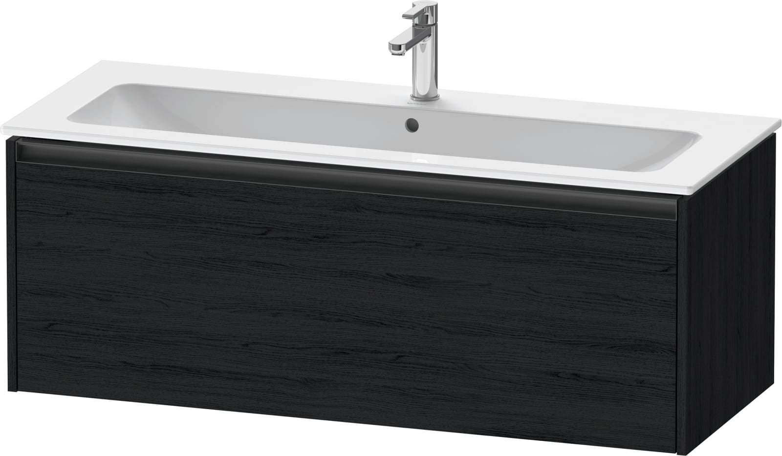 Duravit Ketho.2 Wastafelonderbouw hangend, Eiken zwart Mat, rechthoekig, aantal grote lades: 1 – K25065016160000