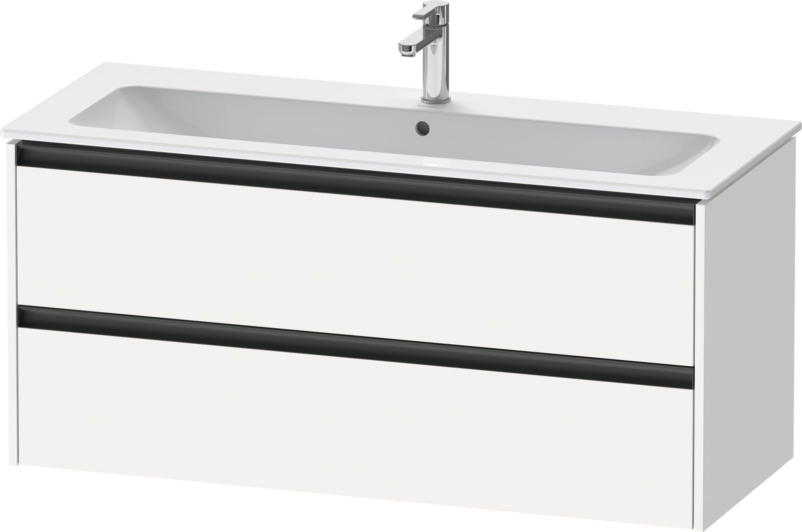 Duravit Ketho.2 Wastafelonderbouw hangend, Wit Mat, rechthoekig, aantal kleine lades: 2 – K25265018180000