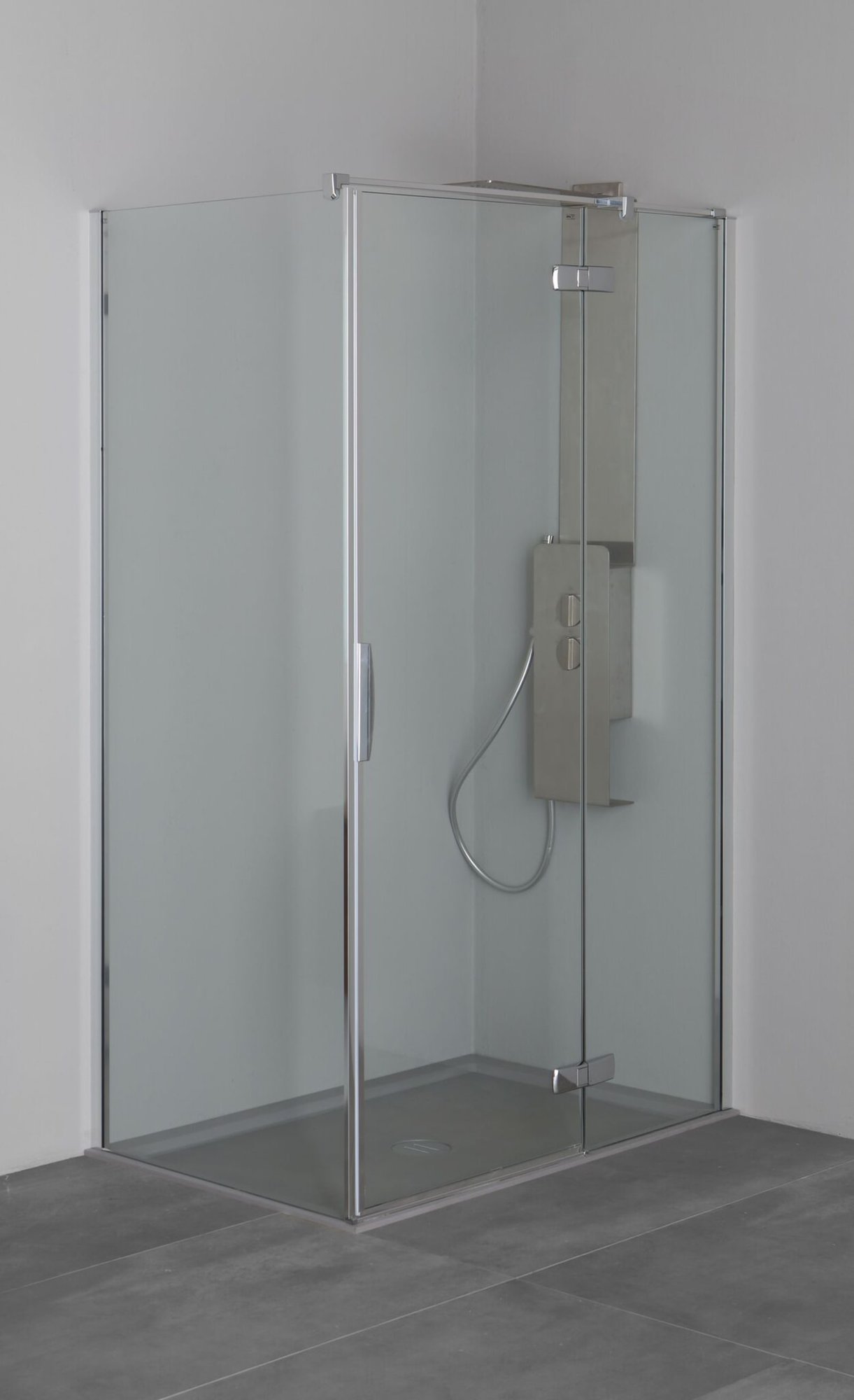 Kinedo KineStyle, Douchewand, walk-in, muurstang, anti-kalk, 2000 x 1000mm (HxB), 8mm glas helder