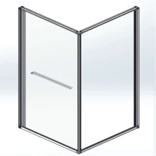 INSLIDE DOUCHECABINE - NAAR BINNEN OPENENDE SCHUIFDEUR EN ZIJWAND - RUIMTEBESPAREND - OMKEERBAAR - 6MM VEILIGHEIDSGLAS - 90X90X200 CM - CHROOM - HELDER GLAS thumbnail 3