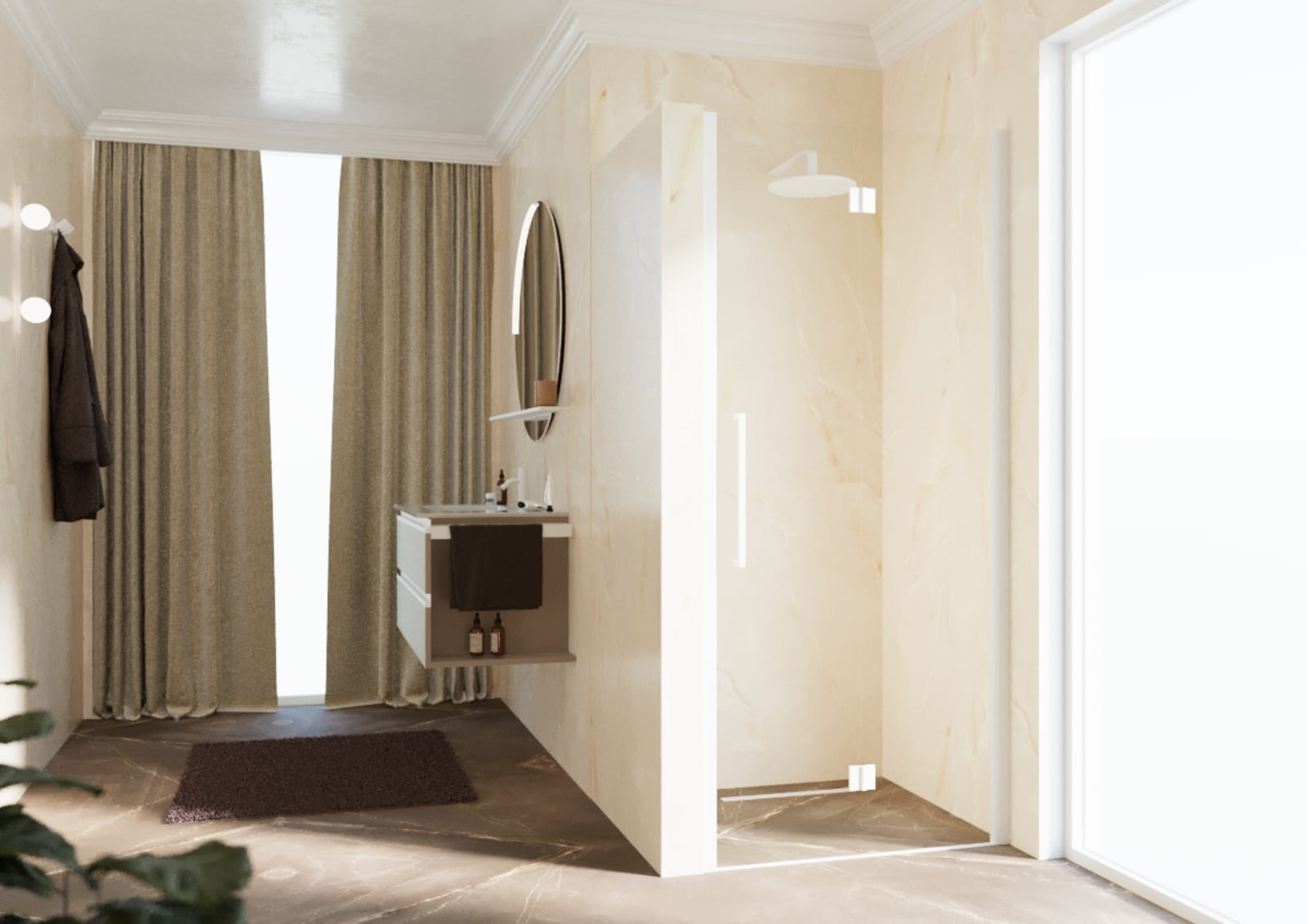 YOUNG 1BS 82 RECHTS VER.82-86CM HELDER GLAS WIT MAT