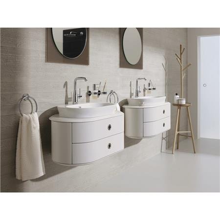 Grohe Essence New, Wastafelmengkraan, L-size, eengreeps, 1-gats, 244mm hoogte, glad, 127mm uitloop hoog, draaibaar, chroom