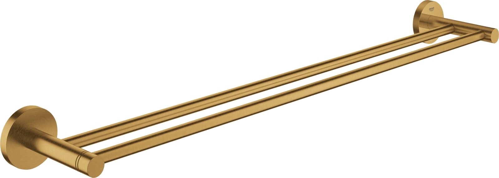 Grohe Essentials Handdoekhouder, rond, wand, 2x stang, 2-gats, 600mm functioneel, cool sunrise geborsteld