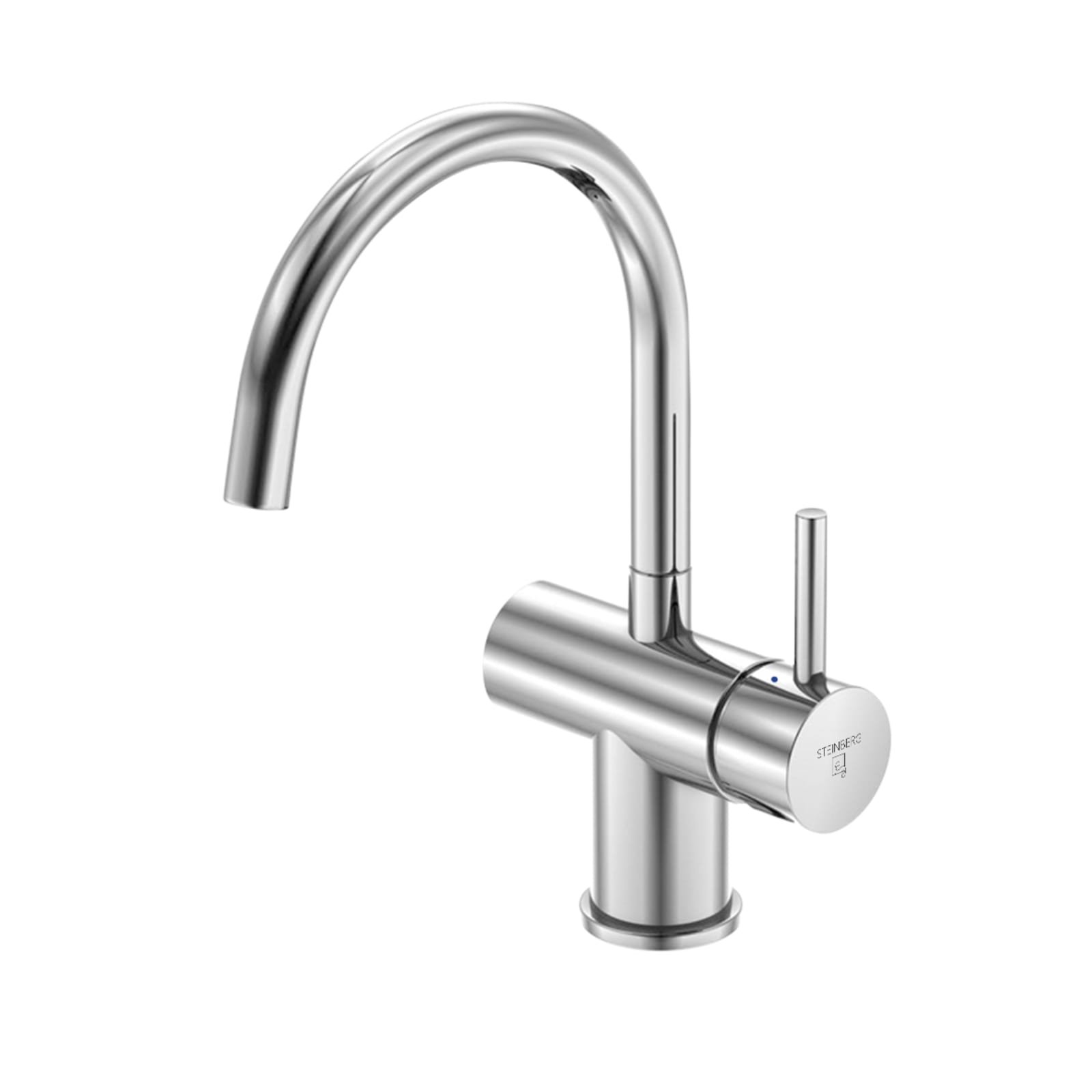 Steinberg 100 wastafelkraan, eengreeps, waste, draaibaar, 293mm hoogte, 155mm voorsprong, chroom-look thumbnail 2