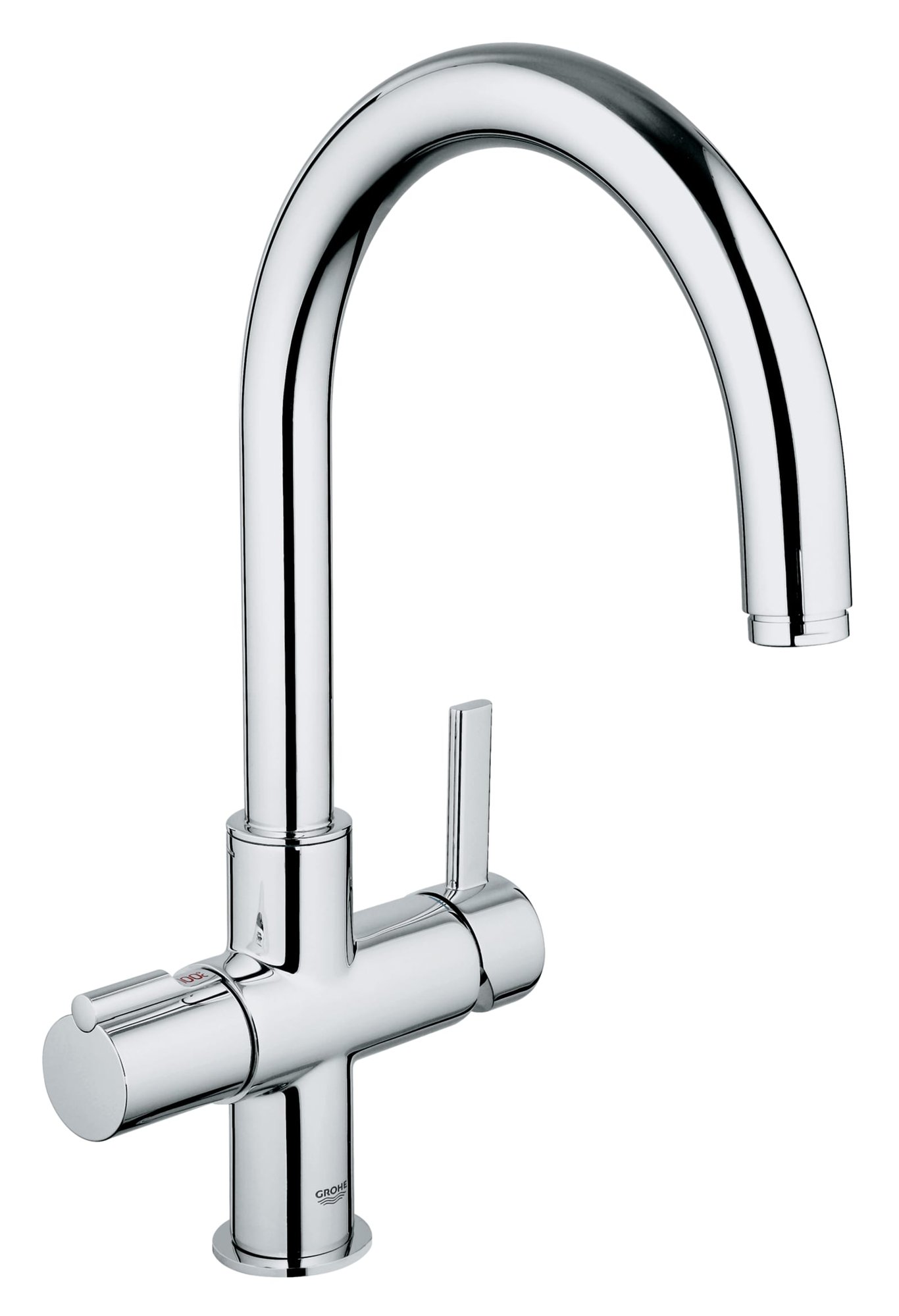 Grohe Red Duo, Keukenmengkraan, blad/kraangat, eengreeps, 407mm hoogte, 223mm uitloop, draaibaar, chroom