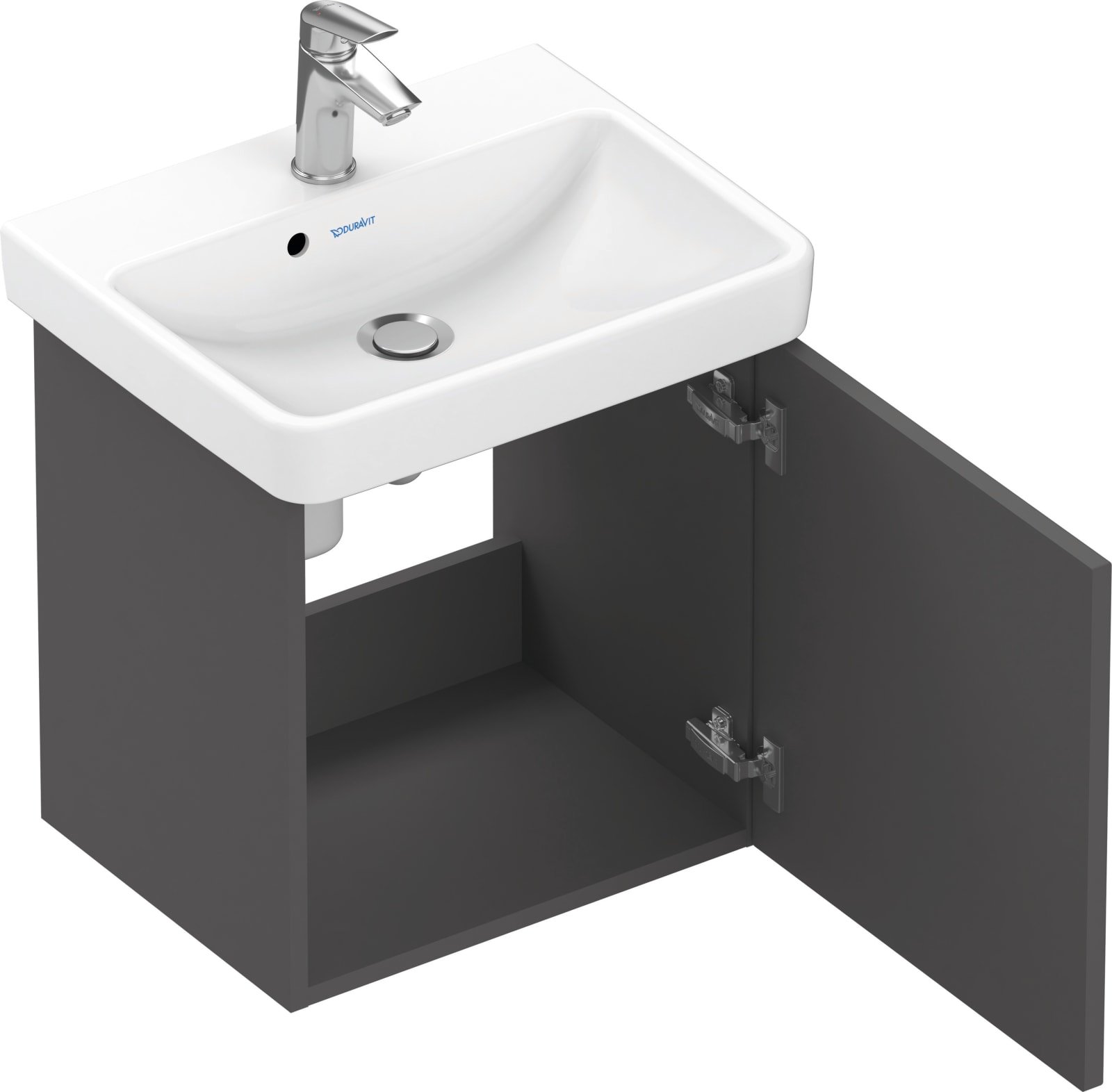 Duravit Duravit No.1 Wastafelonderbouw hangend, Grafiet Mat, rechthoekig, aantal deuren: 1 – N14267R49490000