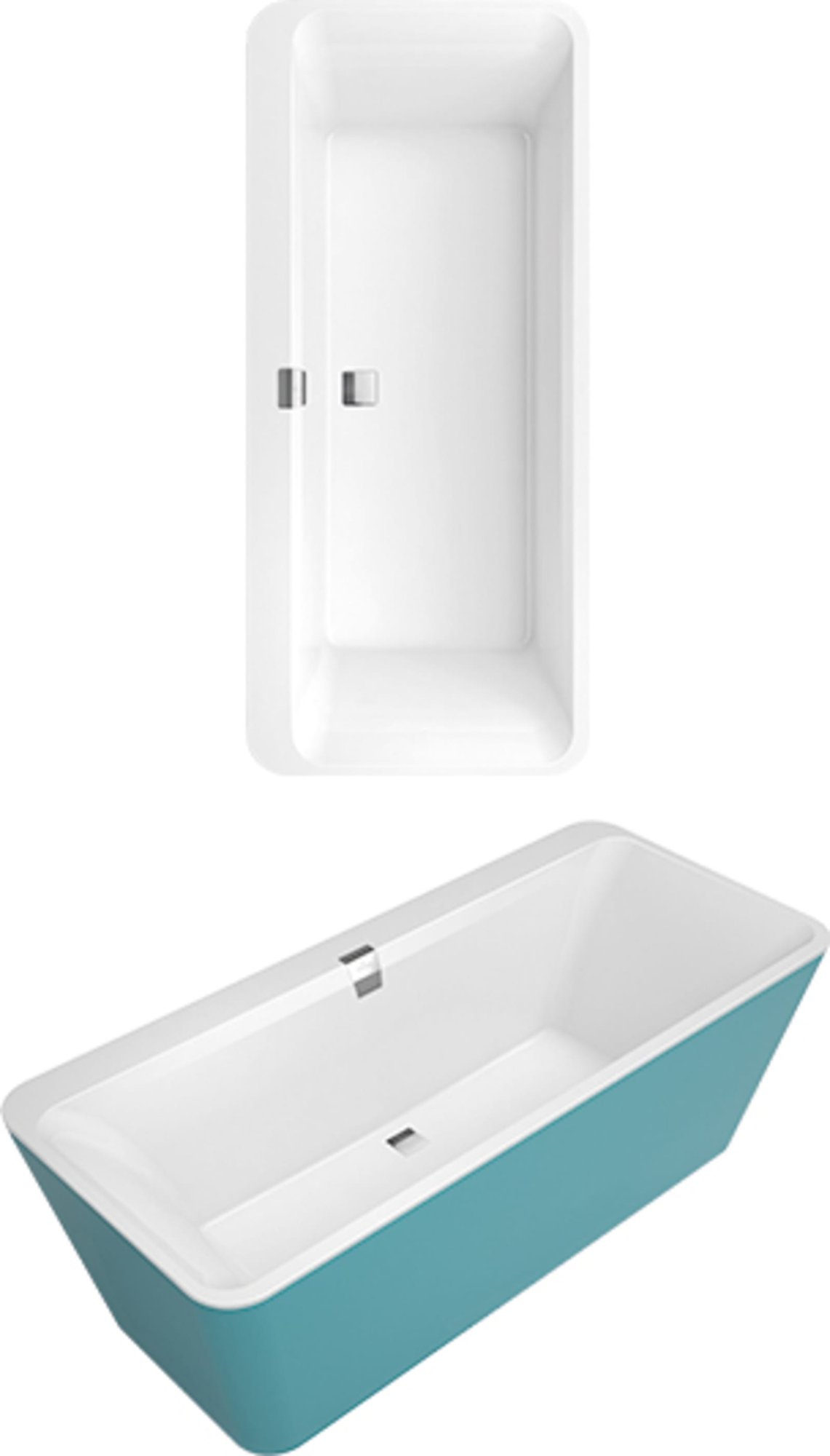 Villeroy&Boch Squaro Edge 12 bad vrijstaand 1800x800 incl. paneel in colour on demand steenwit