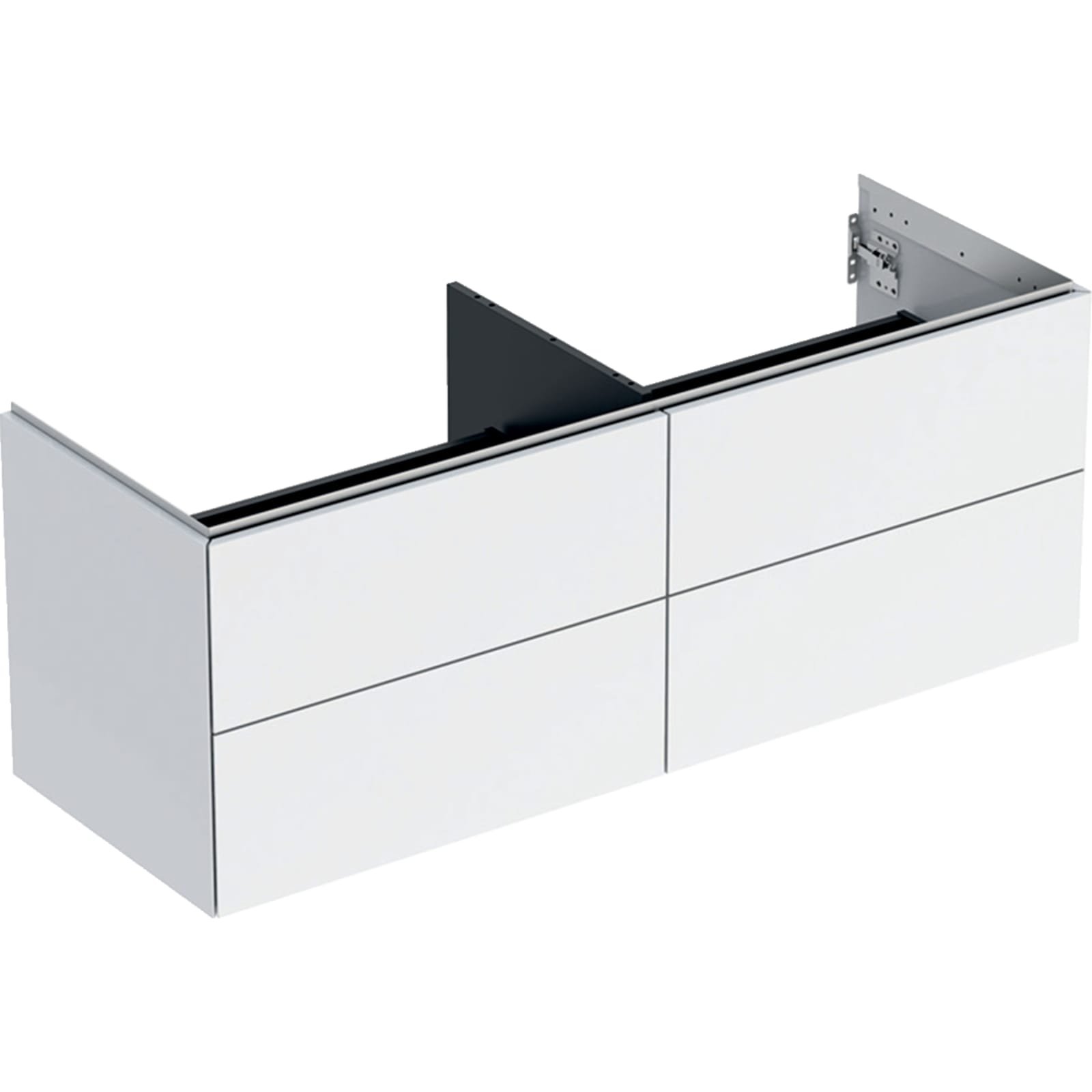 Geberit ONE wastafel onderkast vier laden 135cm wit hoogglans