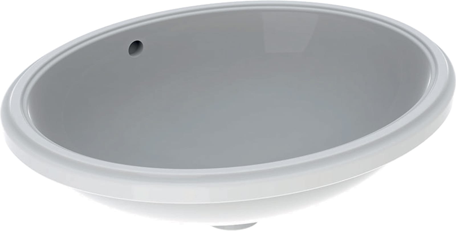 Geberit VariForm, Wastafel, ovaal, onderbouw, 1x waskom, overloop, keramiek, vuilafstotend, 560 x 460 x 181mm (BxDxH), wit