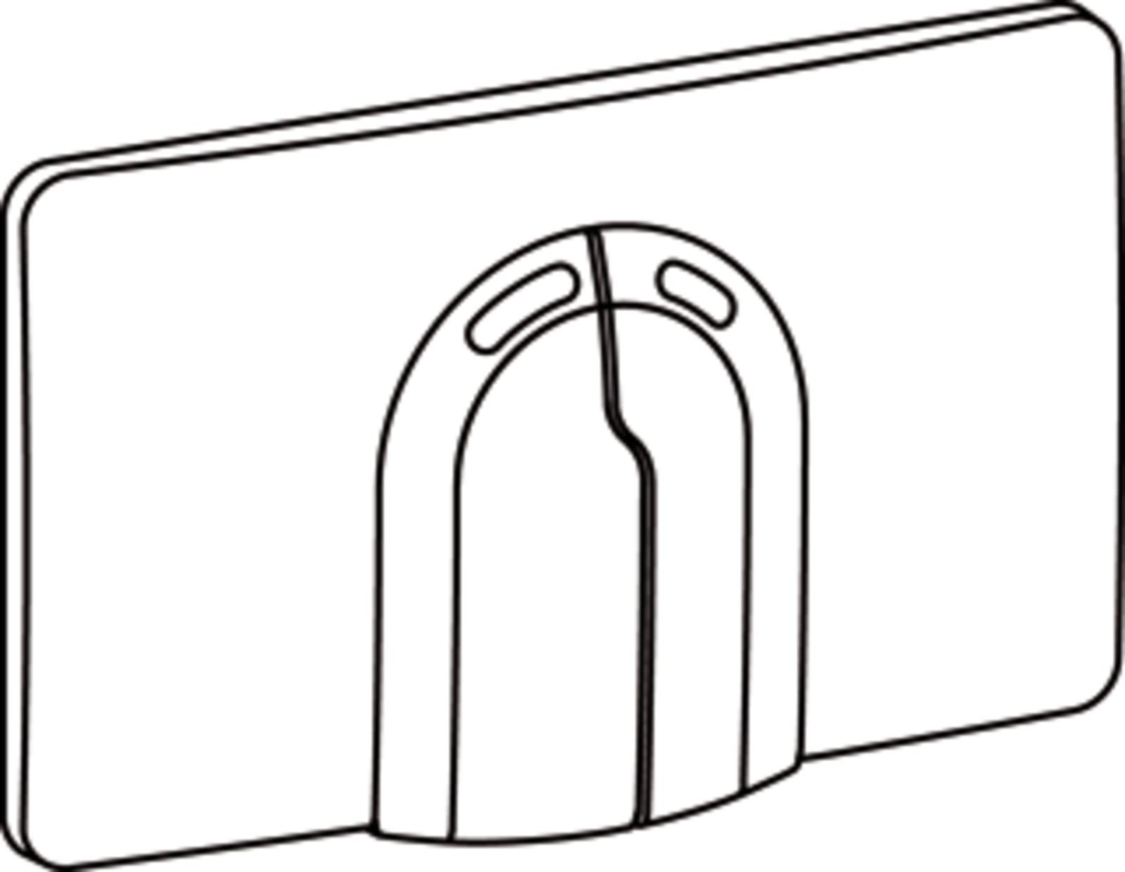Wisa Dual Flux, bedieningsplaat mechanisch, tweeknops, kunststof, hxbxl 18x310x185mm, wit