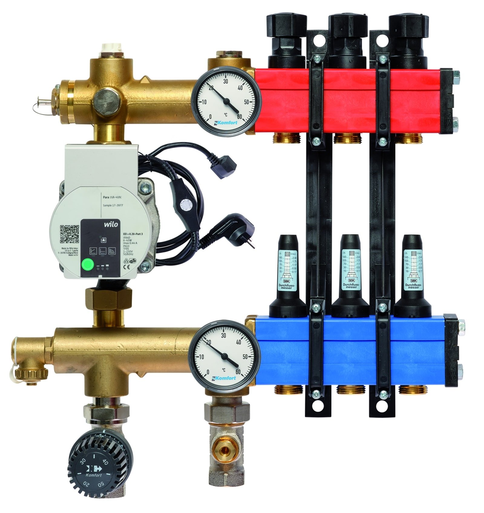 Nathan Komfort SBK verdeler type 4800 E-pomp onder aansluiting, 10 tot 145 l/u, 3-groeps