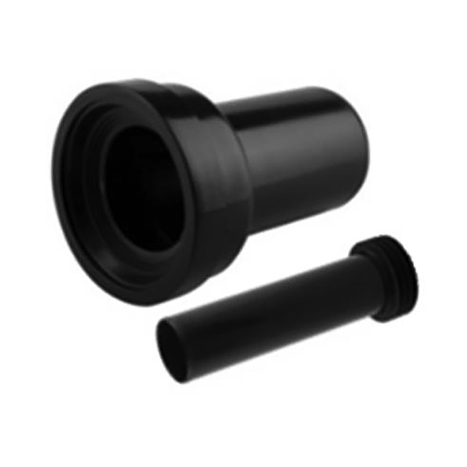 ALONI AANSLUITSET VOOR HANGTOILET - RECHT - AAN-EN AFVOER - DIAMETER 90/45 - ZWART