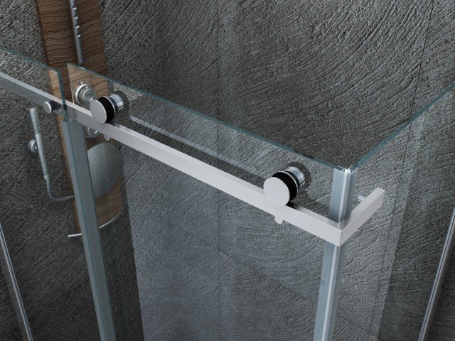 ALONI DOUCHECABINE - SCHUIFDEUR EN ZIJWAND - 900 X 1600 X1950 MM - CHROOM - HELDER GLAS thumbnail 5