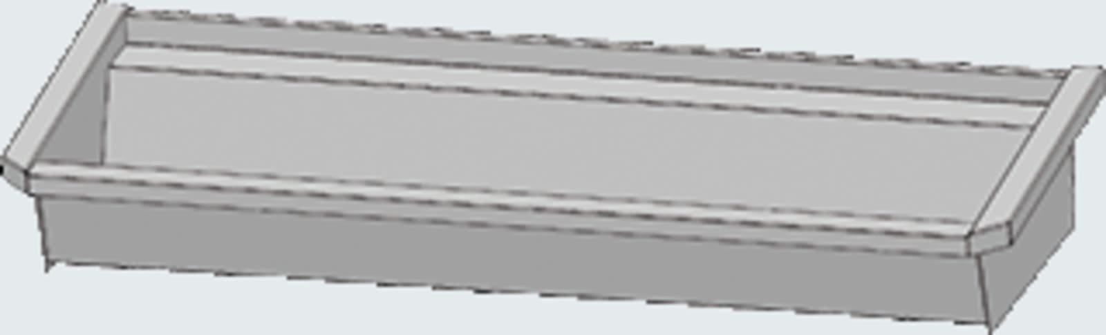 Intersan Sanilav 5.0, wastrog 2 plaatsen 1,2m, rvs, zonder leiding en zonder kraangat, hxdxl 197x474x1200mm