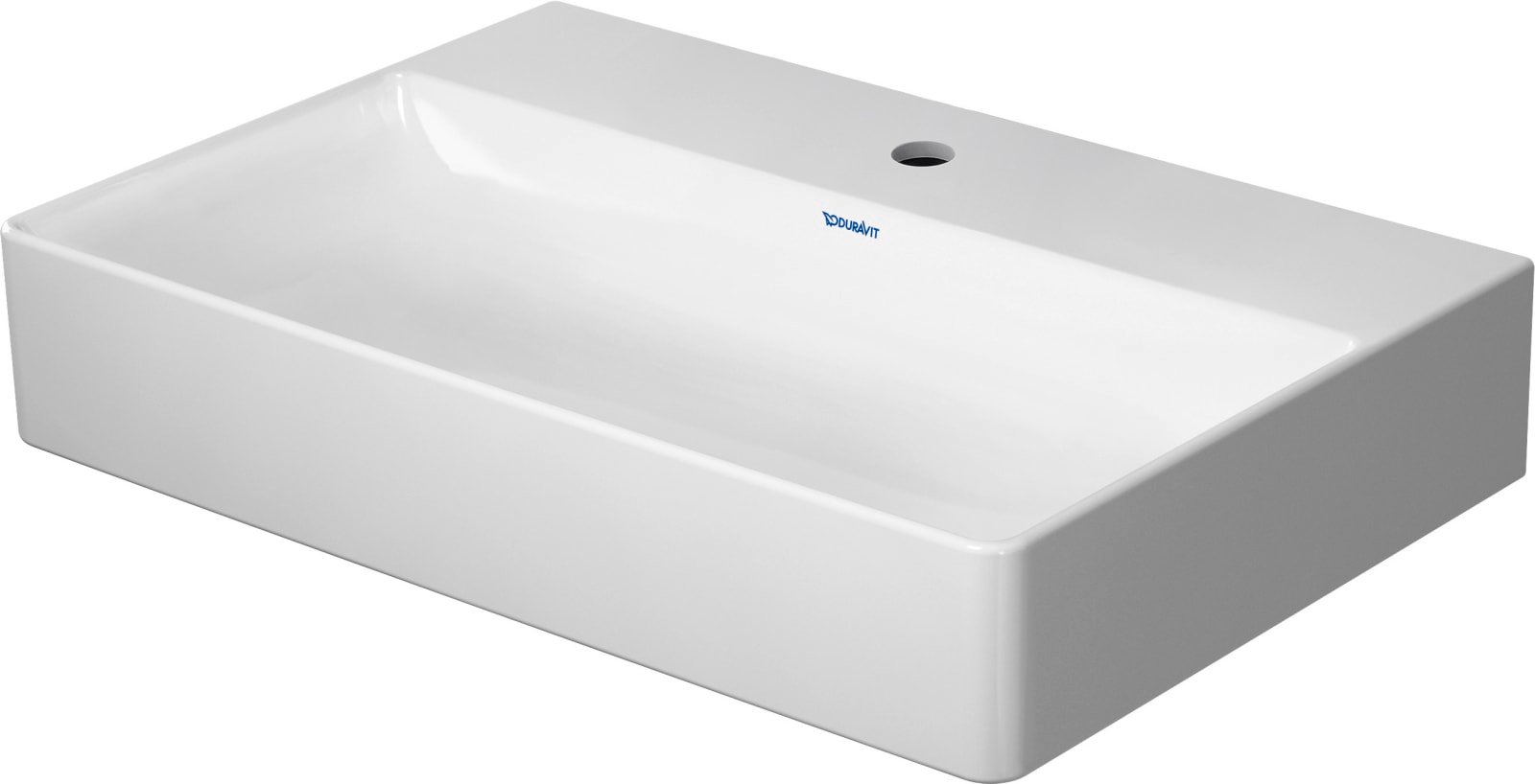 Duravit DuraSquare Wastafel compact 600 mm Wit Hoogglans, kraanvlak, aantal kraangaten per wasplaats: 0 – 2356600070