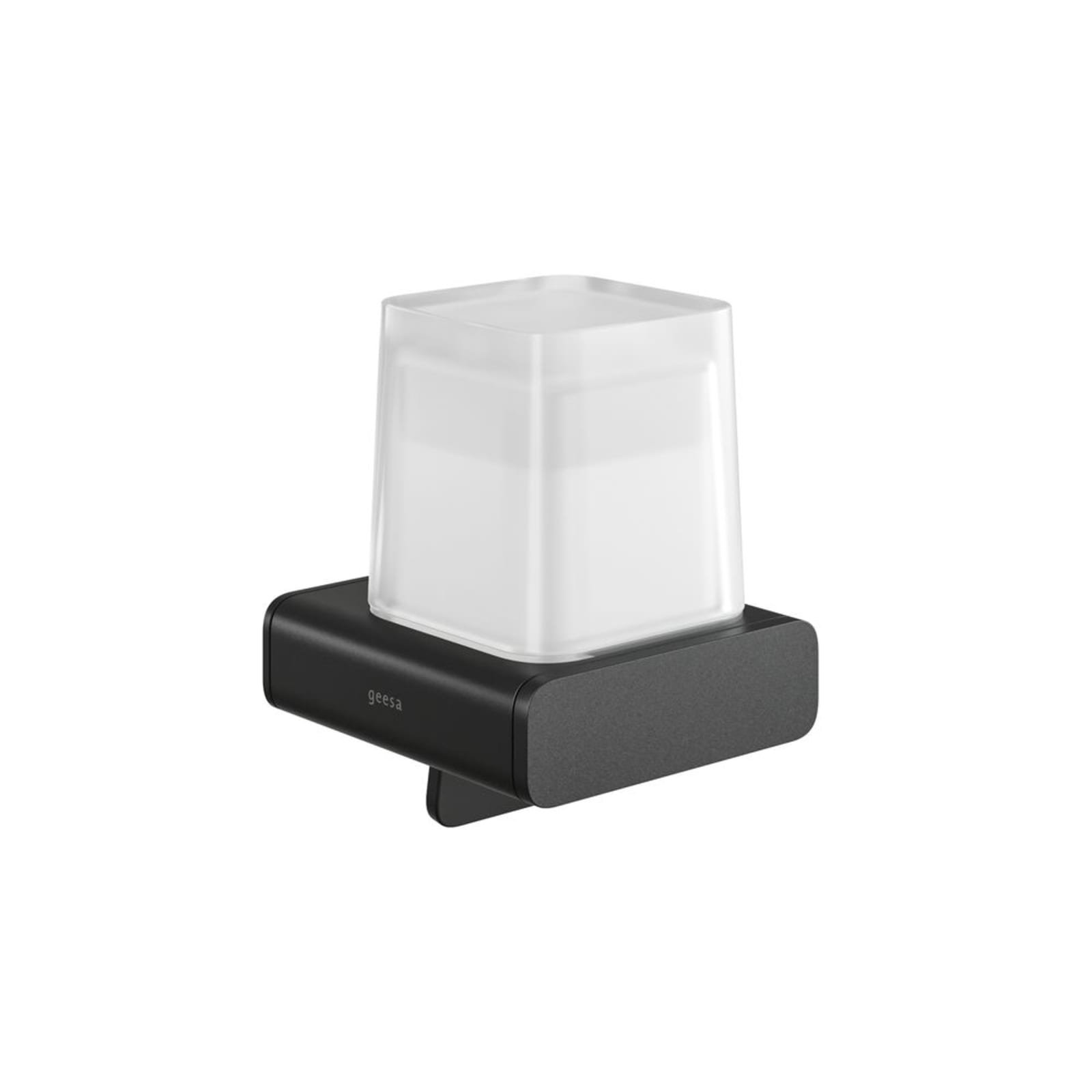 Geesa Shift zeepdispenser, zwart 200 ml met gesatineerd glas