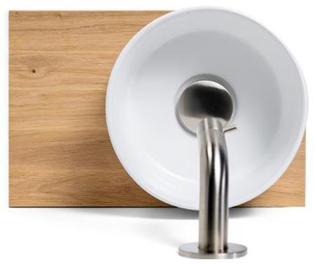 Blue Label Brondby fonteinkraan 1/2", wandmodel, tot max. 8 cm inkortbaar, geborsteld nikkel