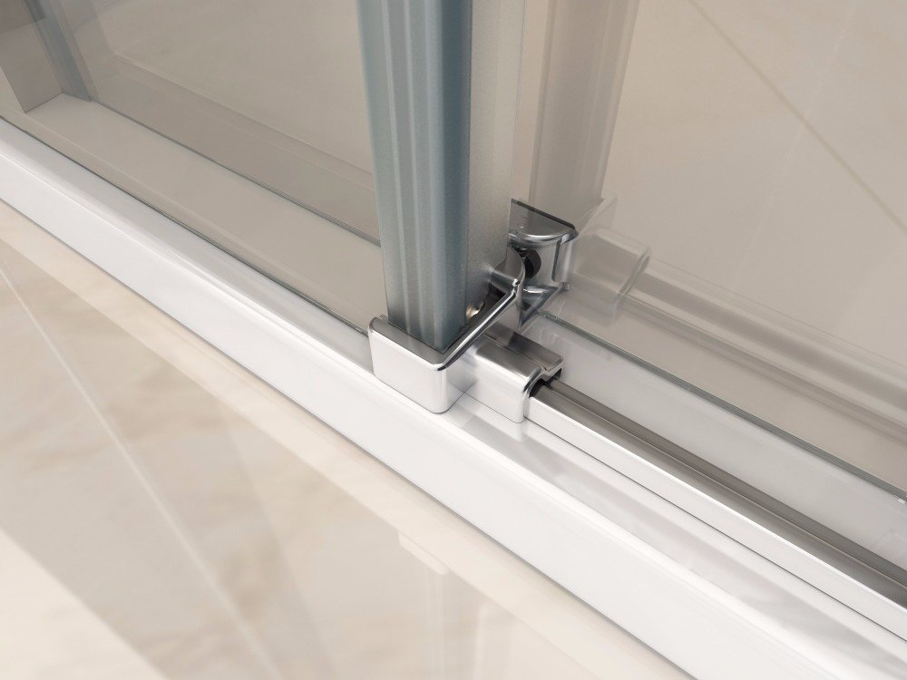 ALONI DOUCHECABINE - SCHUIFDEUR EN ZIJWAND - 900 X 1600 X1950 MM - CHROOM - HELDER GLAS thumbnail 7