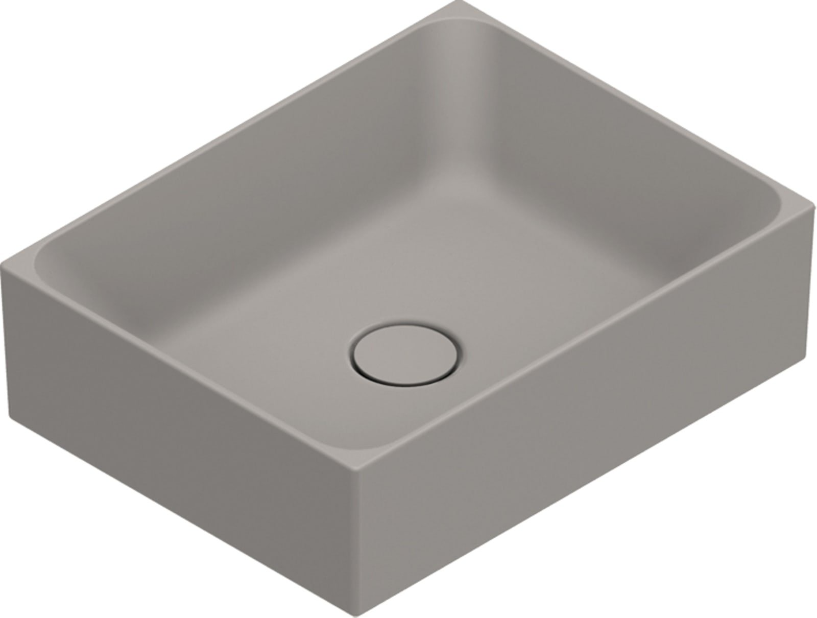 Catalano Premium waskom, antibacterieel, zonder overloop. 45x35 cm, h13 cm. Mat tortora