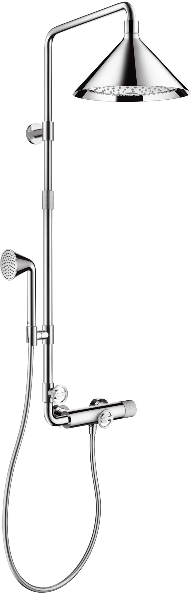 Hansgrohe Axor showerpipe ontworpen door Front bestaande uit Axor 1jet handdouche en doucheslang 1600, chroom
