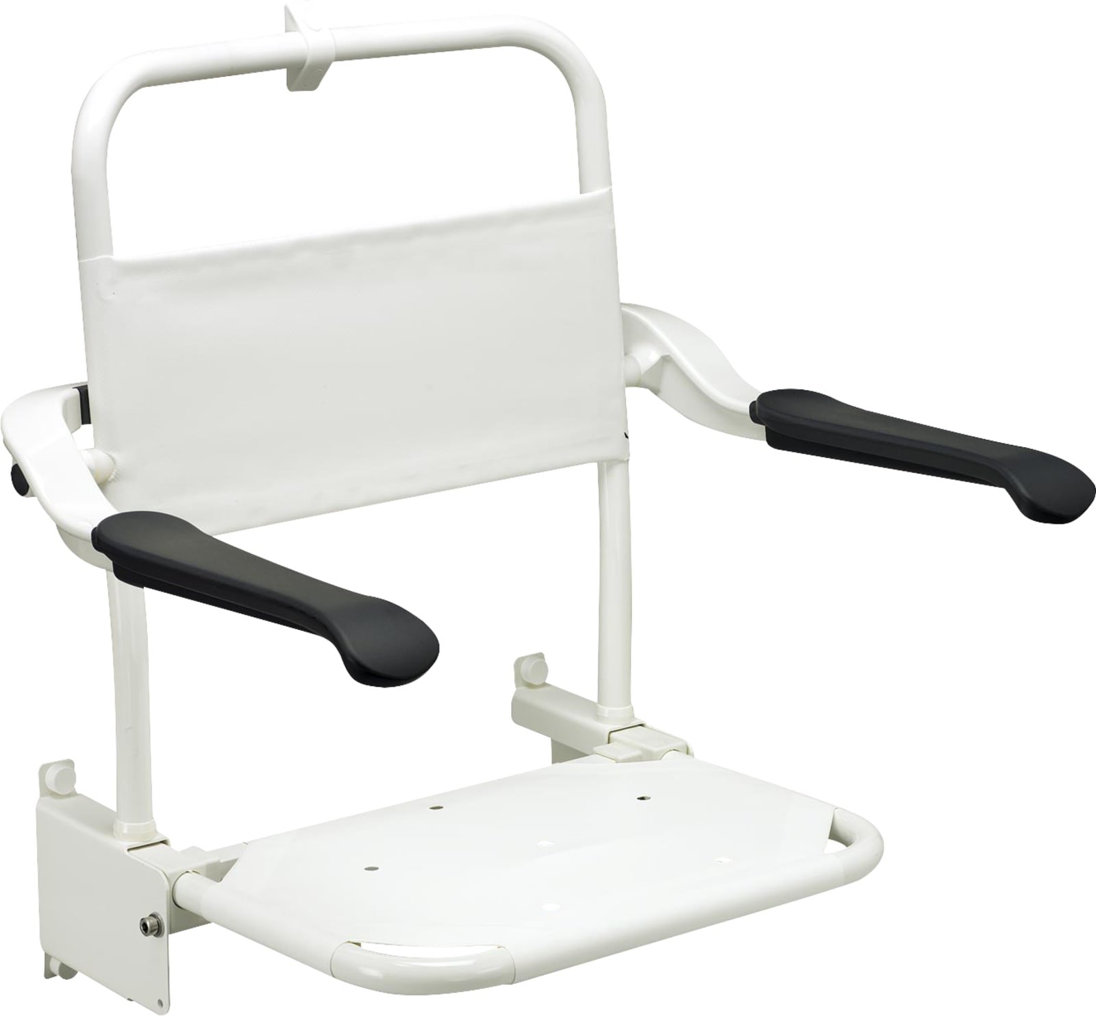 Linido douchezitting verkorte zitdiepte, staal gecoat wit