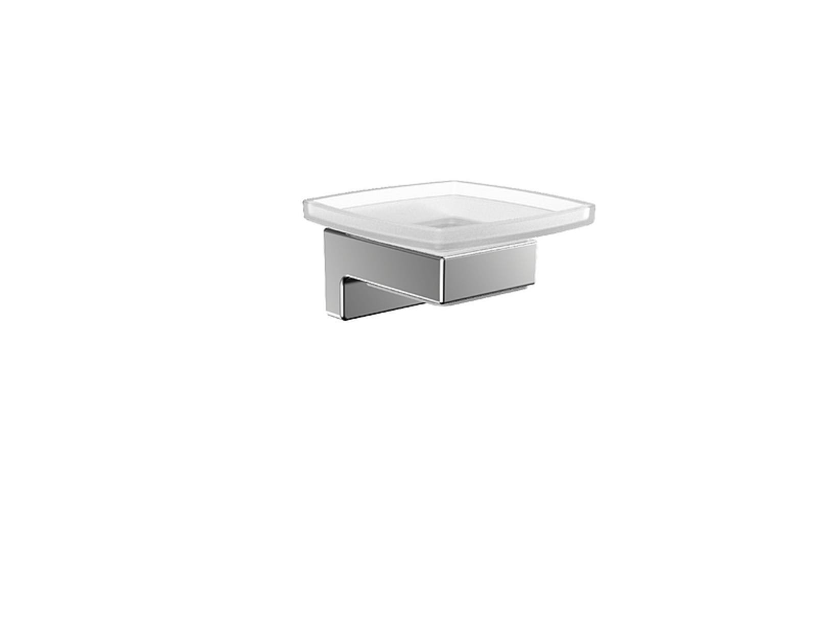 Emco Cue zeephouder kristalglas gesatineerd, chroom