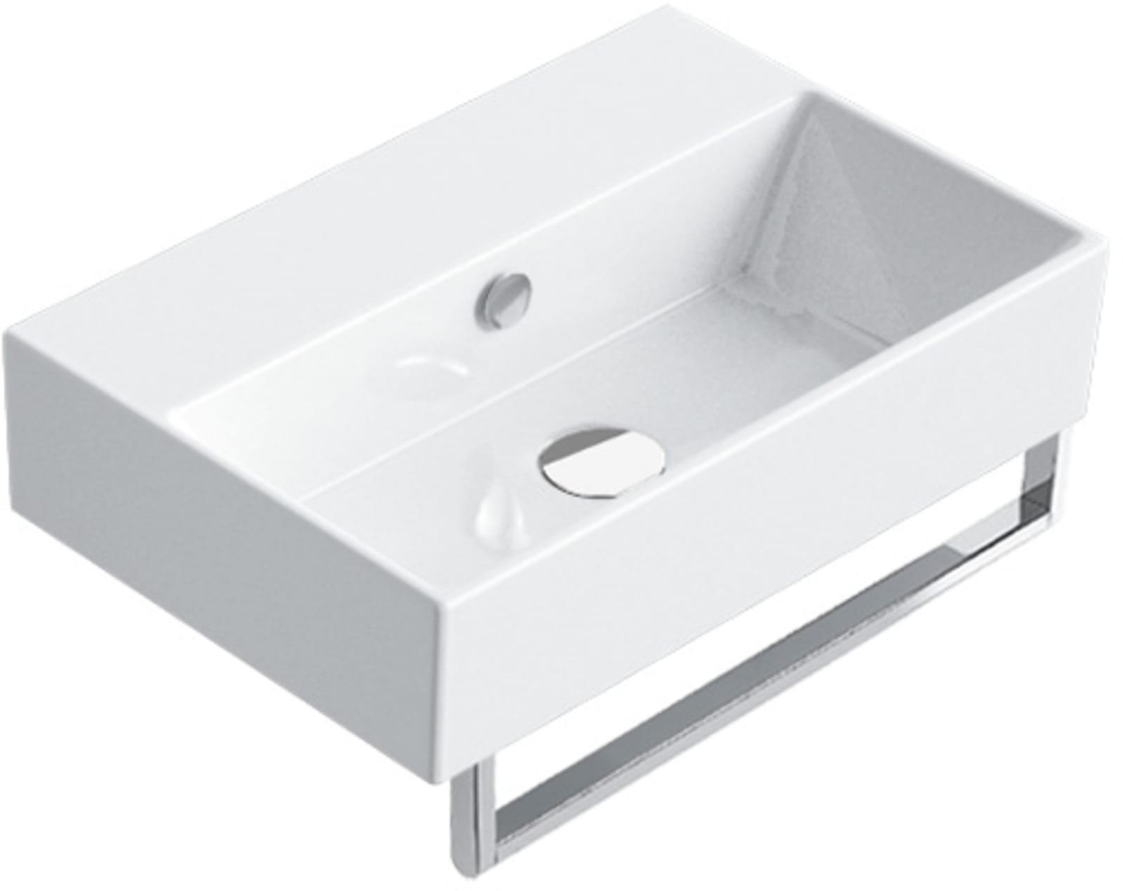 Catalano Premium wastafel. Antibact, voorzien voor 3 kraangaten, overloop. 50x47 cm, h12 cm. Wit