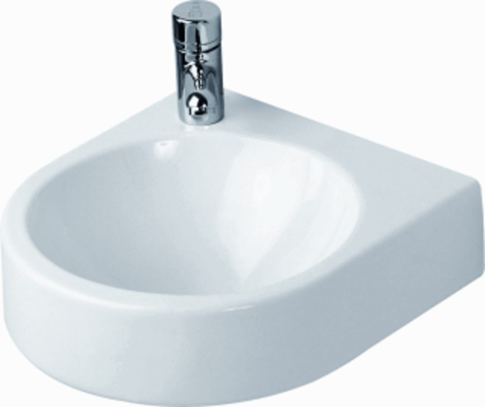 Duravit Architec keramische fontein, 380mm, rond afleg: links, wit