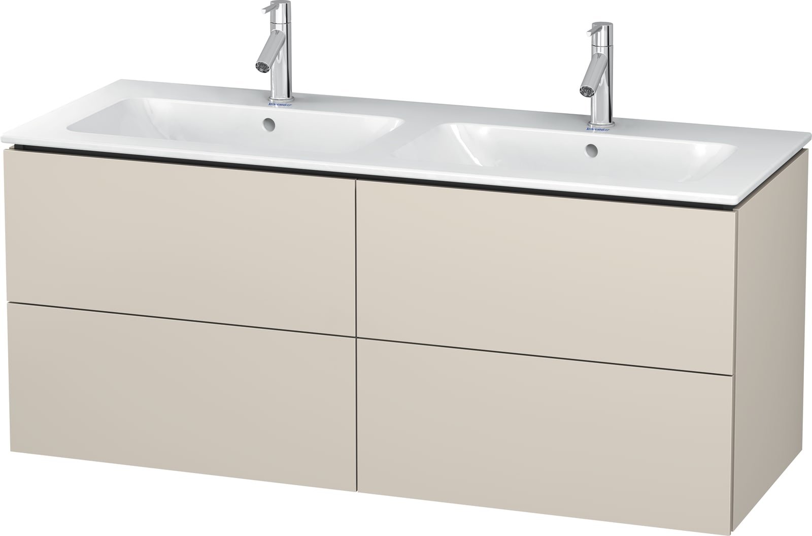 Duravit L-Cube wastafelonderbouw v.ME, # 233613, 4 lades, taupe