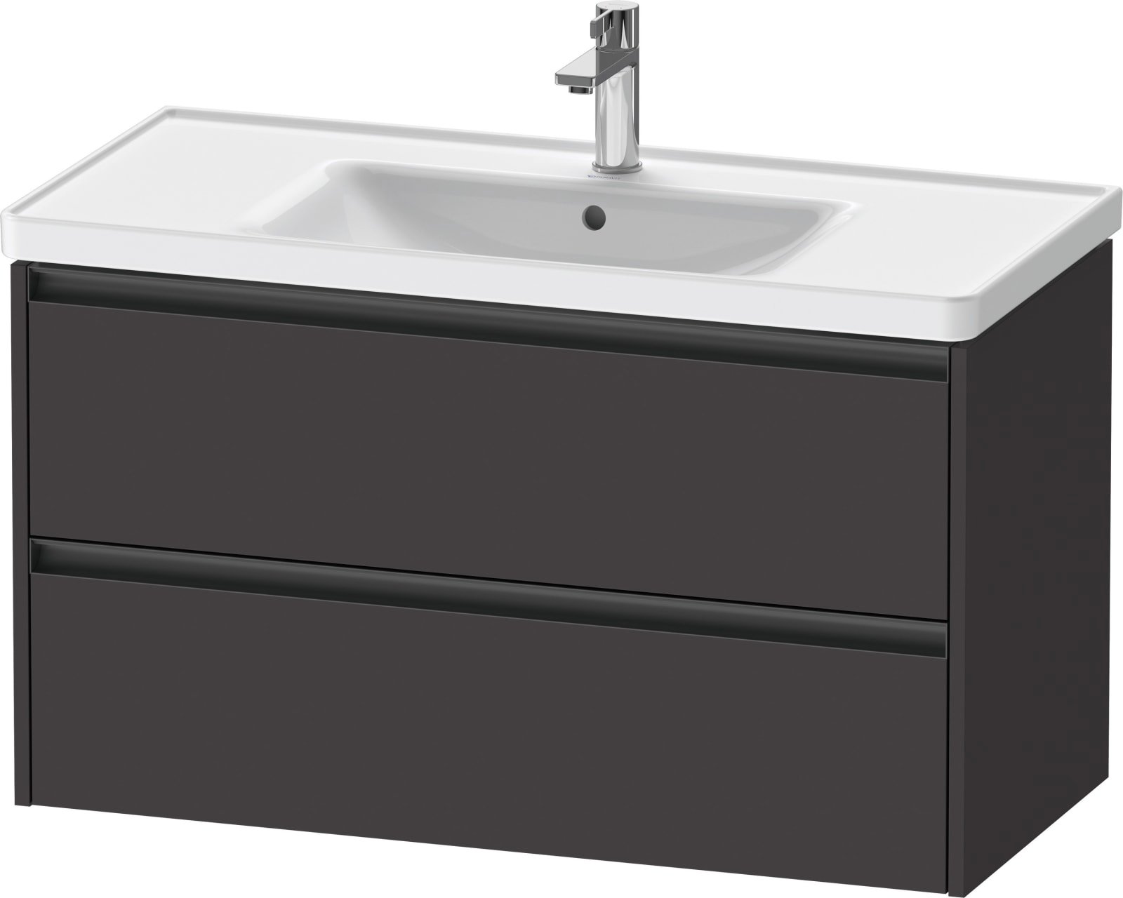 Duravit Ketho.2 Wastafelonderbouw hangend, Grafiet Supermat, rechthoekig, aantal kleine lades: 2 – K25284080800000