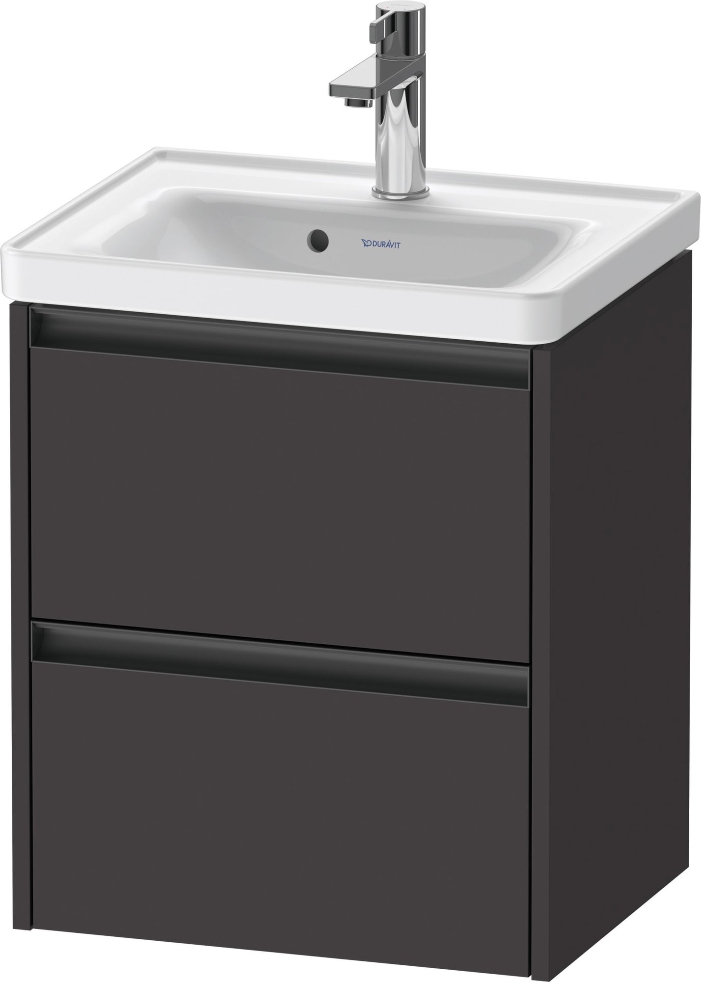 Duravit Ketho.2 Wastafelonderbouw hangend, Grafiet Supermat, rechthoekig, aantal kleine lades: 2 – K25280080800000