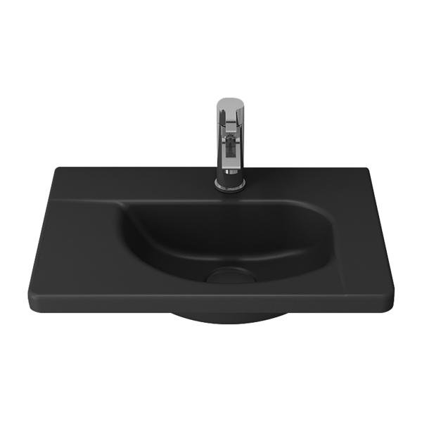BOCCHI TAORMINA DESIGN WASTAFEL MET KRAANGAT 445X310 MAT ANTRACIET