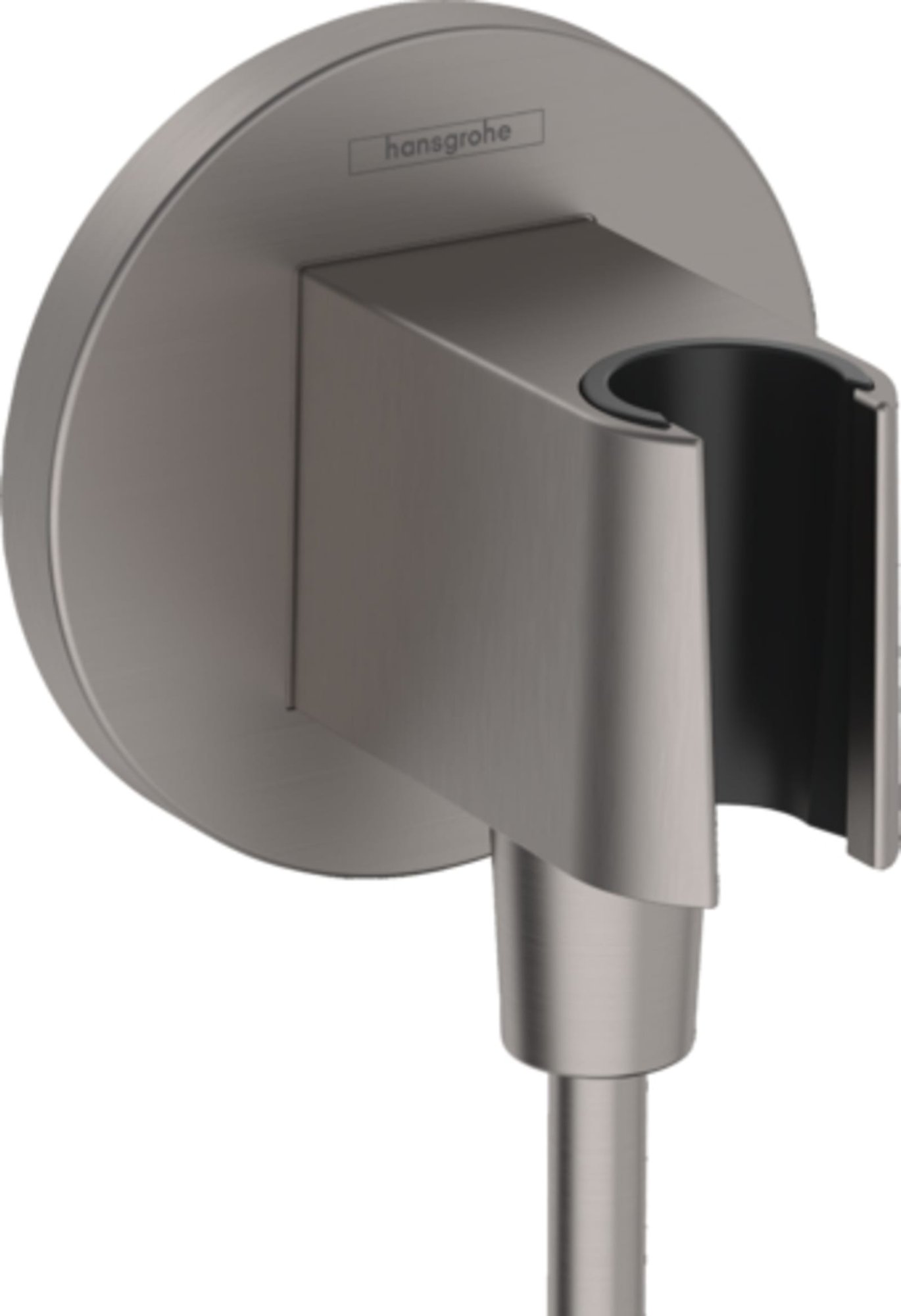 Hansgrohe Fixfit Porter S handdouchehouder incl. muuraansluitbocht, geborsteld zwart chroom