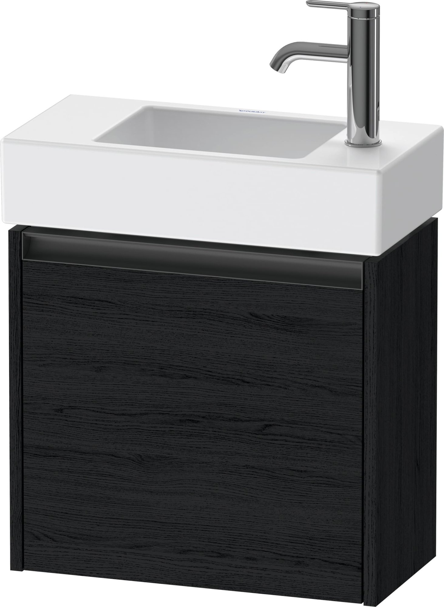 Duravit Ketho.2 Wastafelonderbouw hangend, Eiken zwart Mat, rechthoekig, aantal deuren: 1 – K25072L16160000