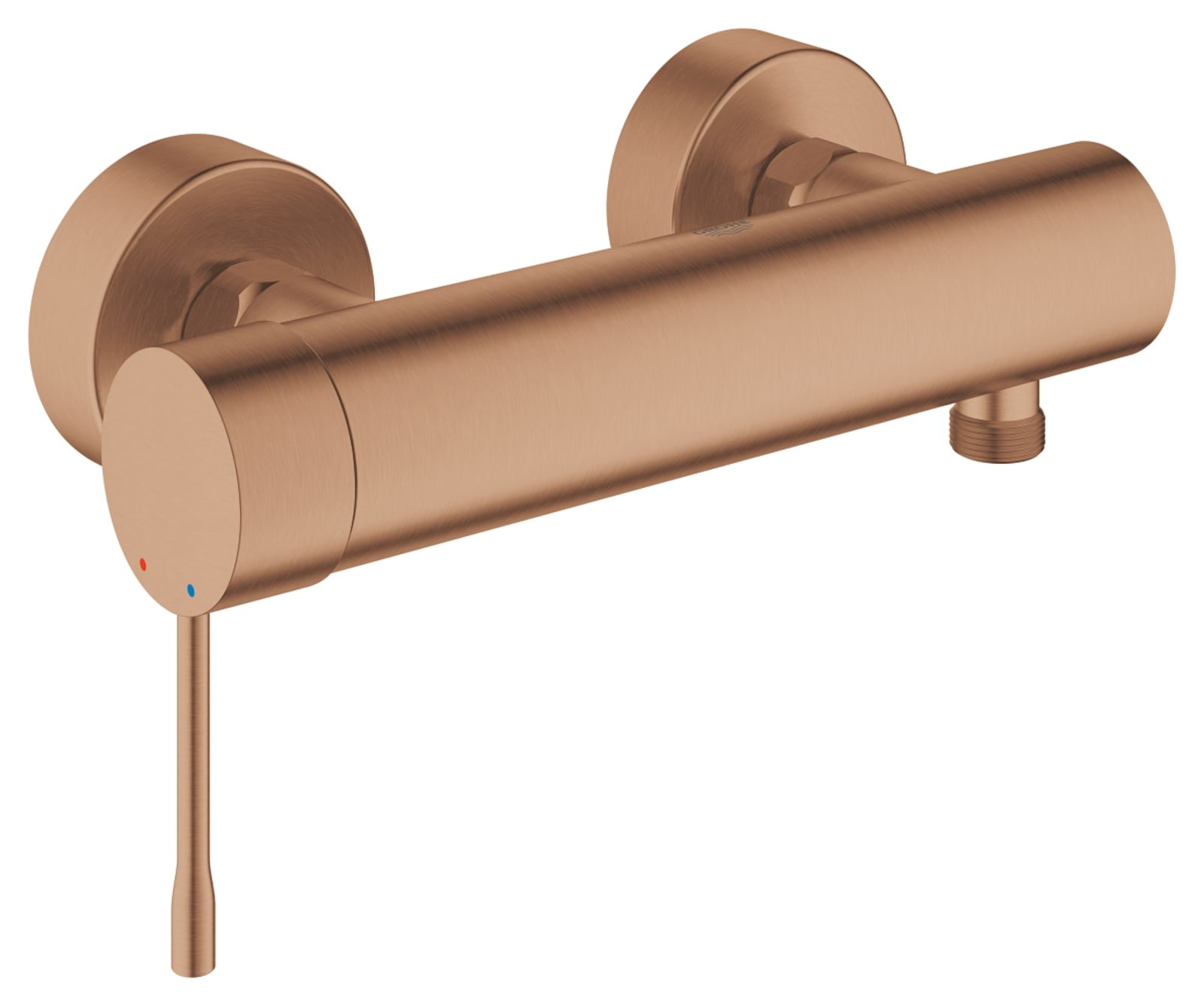 Grohe Essence New, Douchemengkraan, wand, eengreeps, 2-gats, 150mm hart, met koppelingen, warm sunset geborsteld
