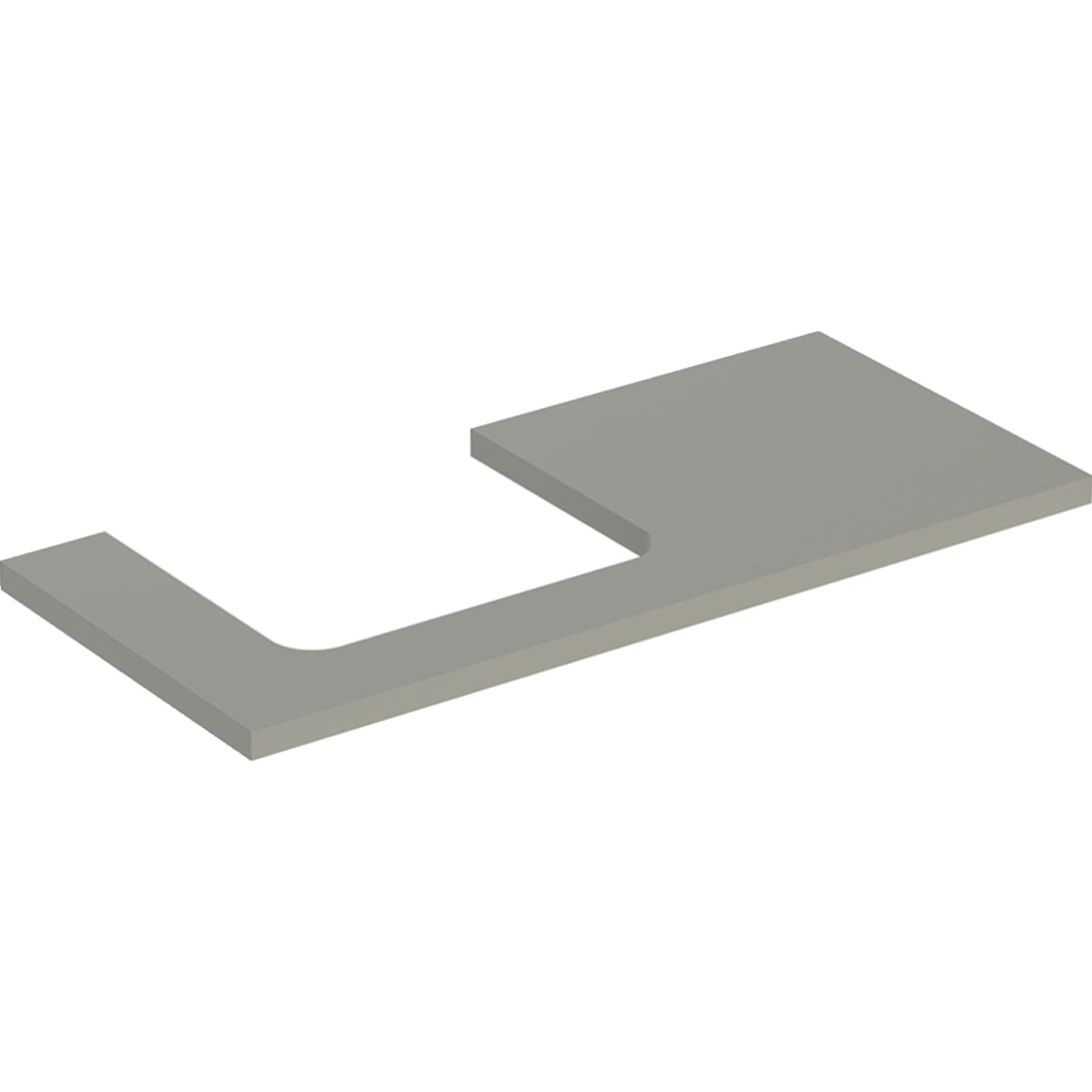 Geberit ONE wastafelblad voor opzetwastafel links 105cm greige mat