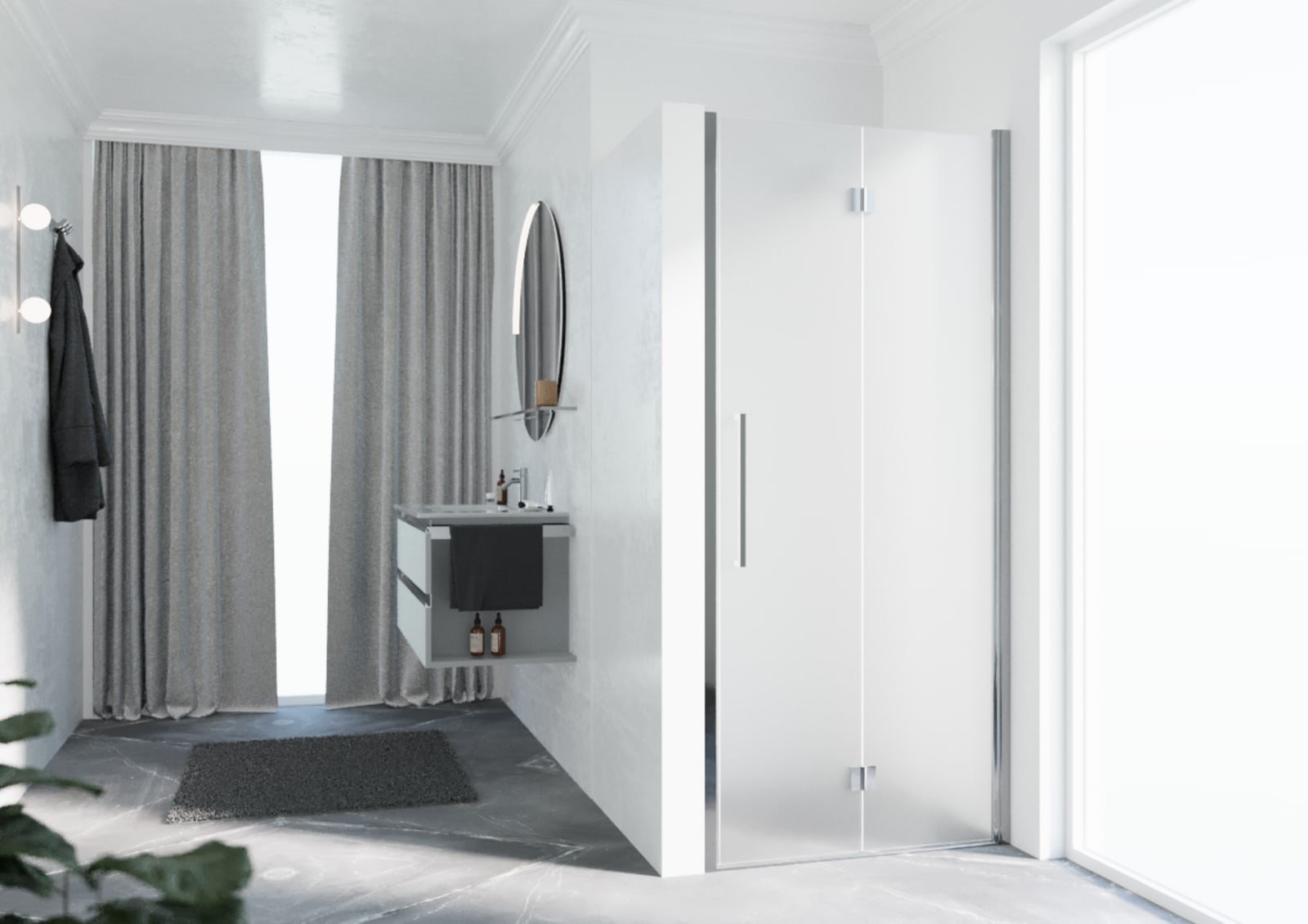 YOUNG 1BS 117 LINKS VERST.117-121CM SATIN GLAS CHROOM