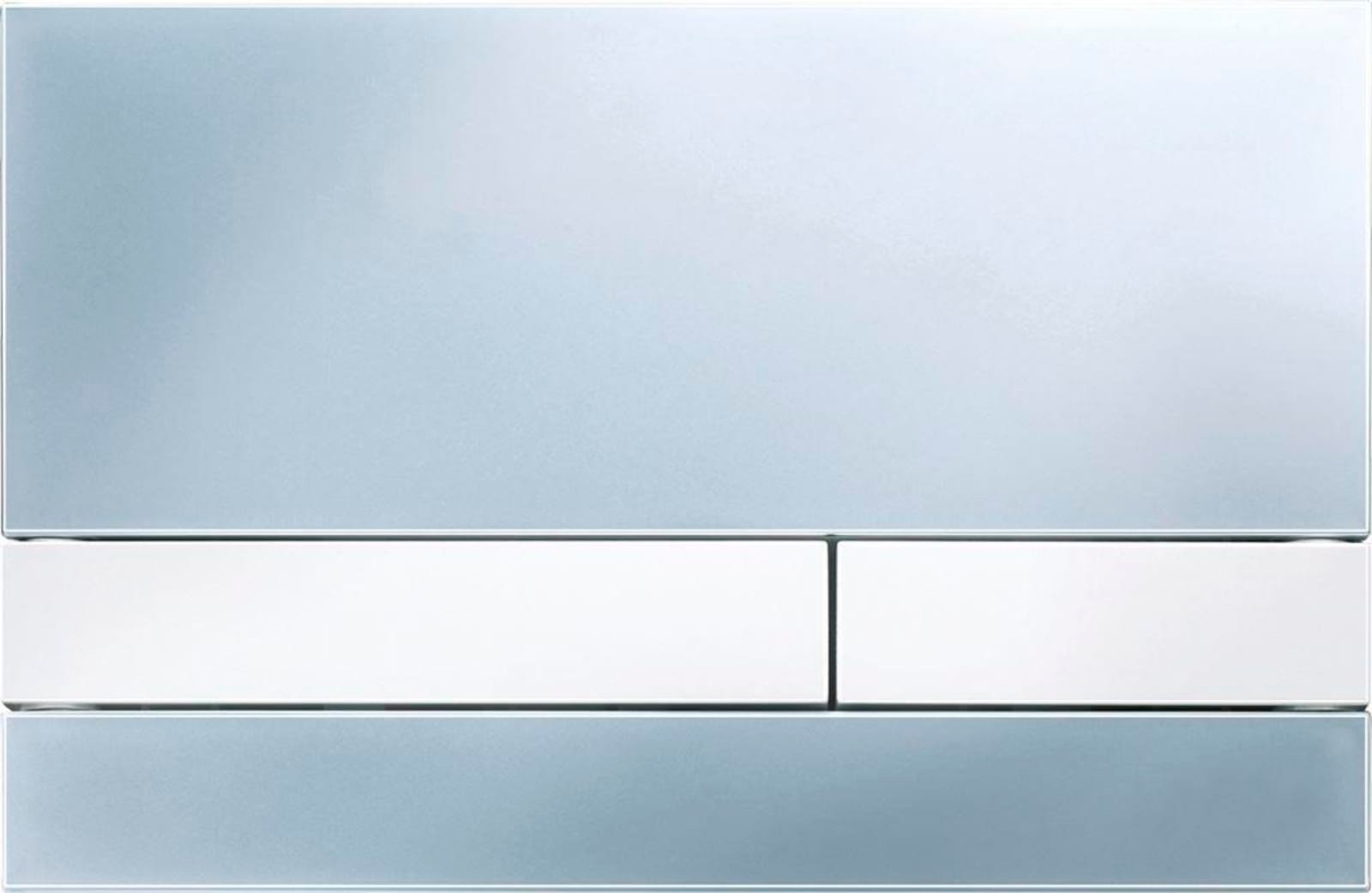Rezi bedieningspaneel Modern kunststof Mat Chroom paneel, 2 Witte druktoetsen